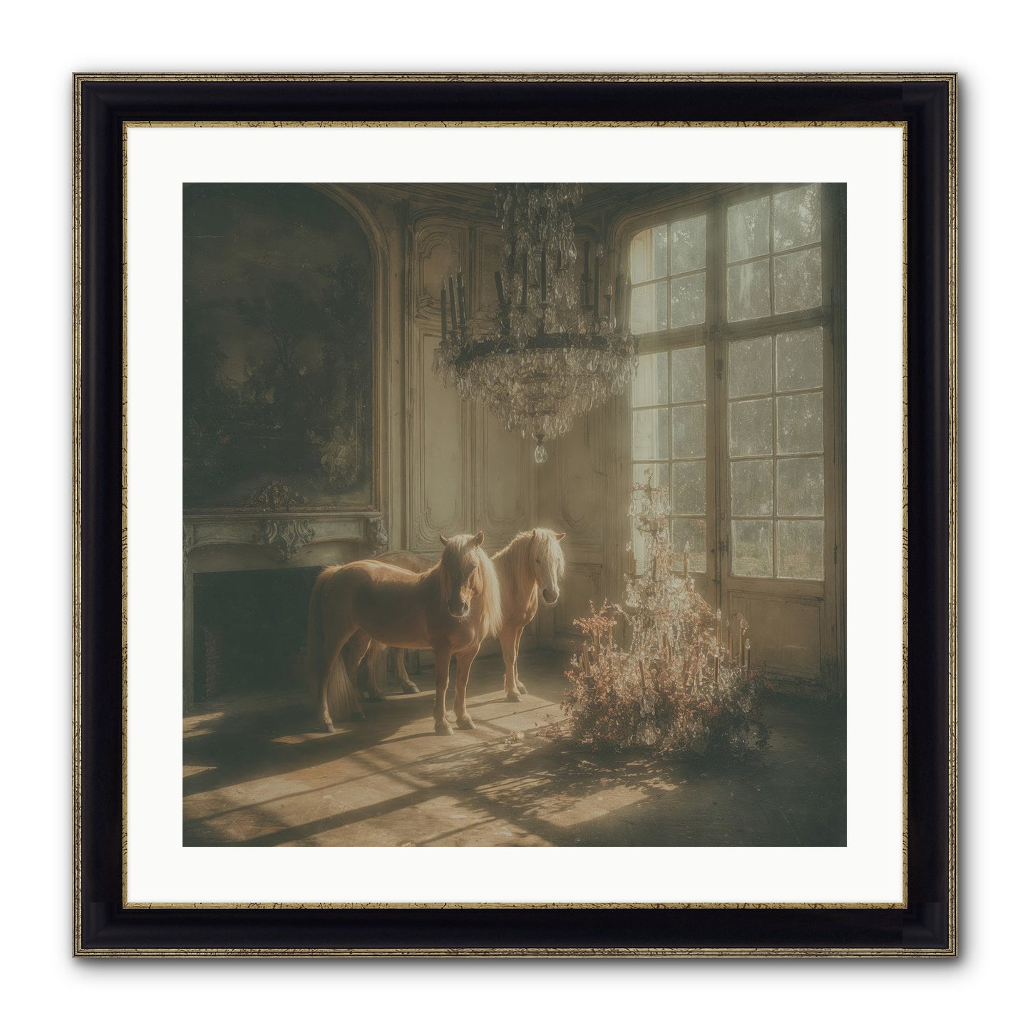 Dusk Made Of Honey Framed Print - Black & Gold 24x24
