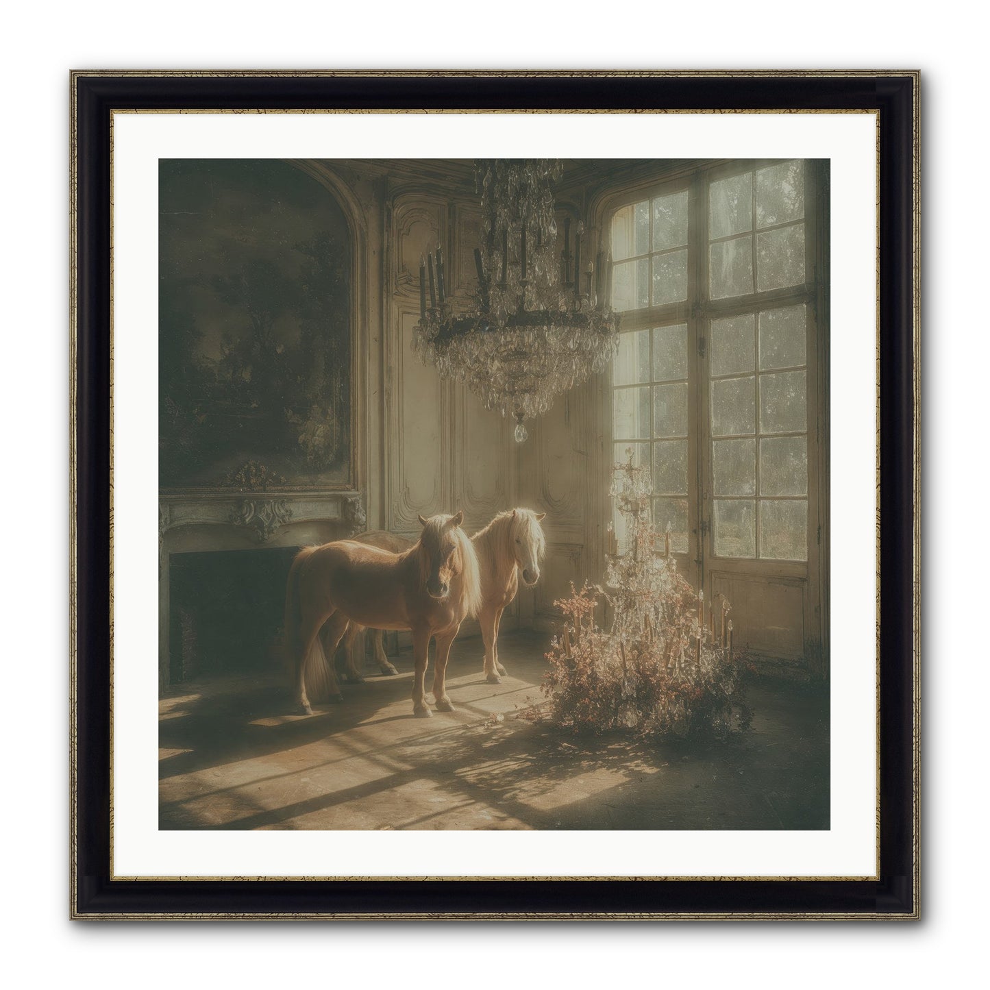Dusk Made Of Honey Framed Print - Black & Gold 30x30