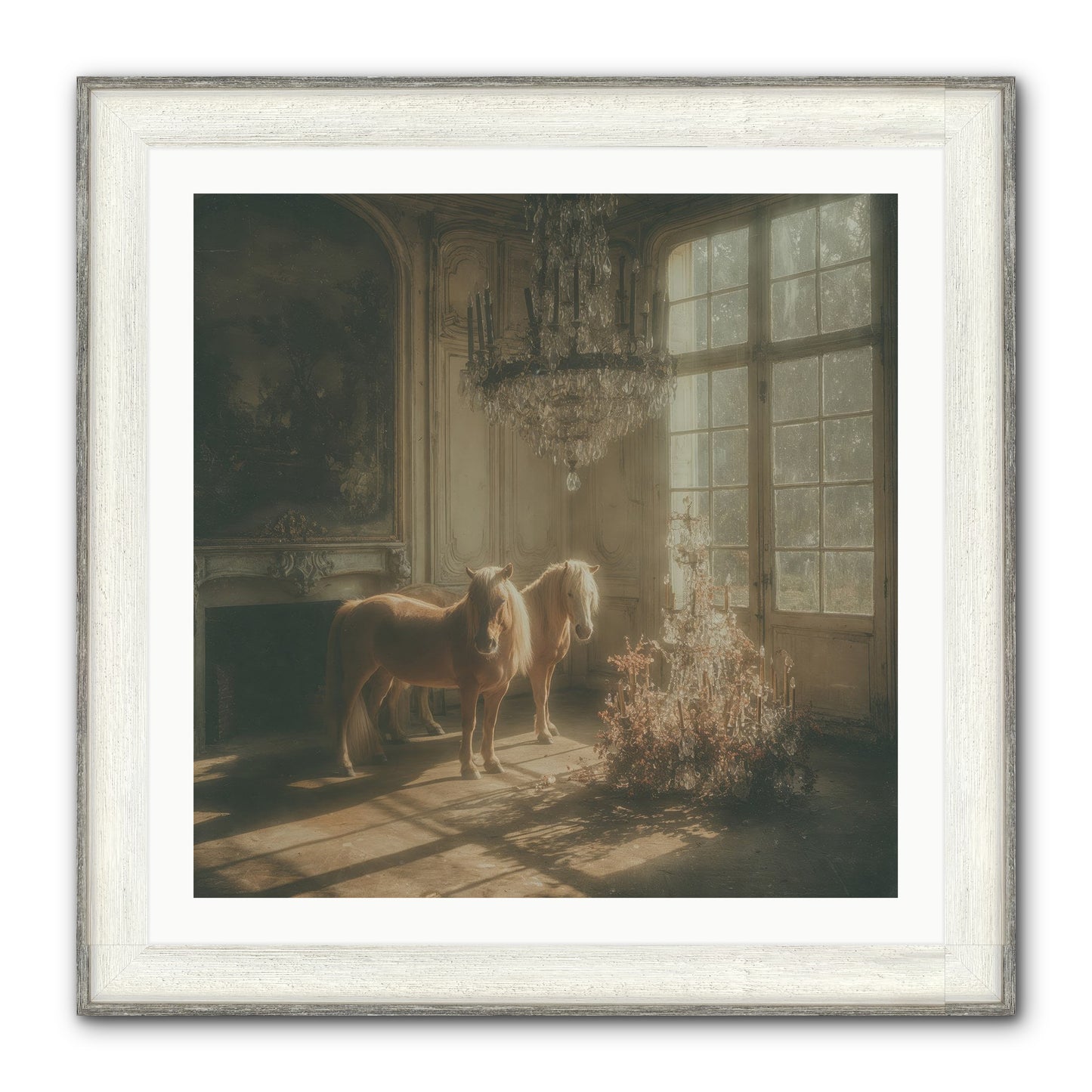 Dusk Made Of Honey Framed Print - Driftwood White 30x30