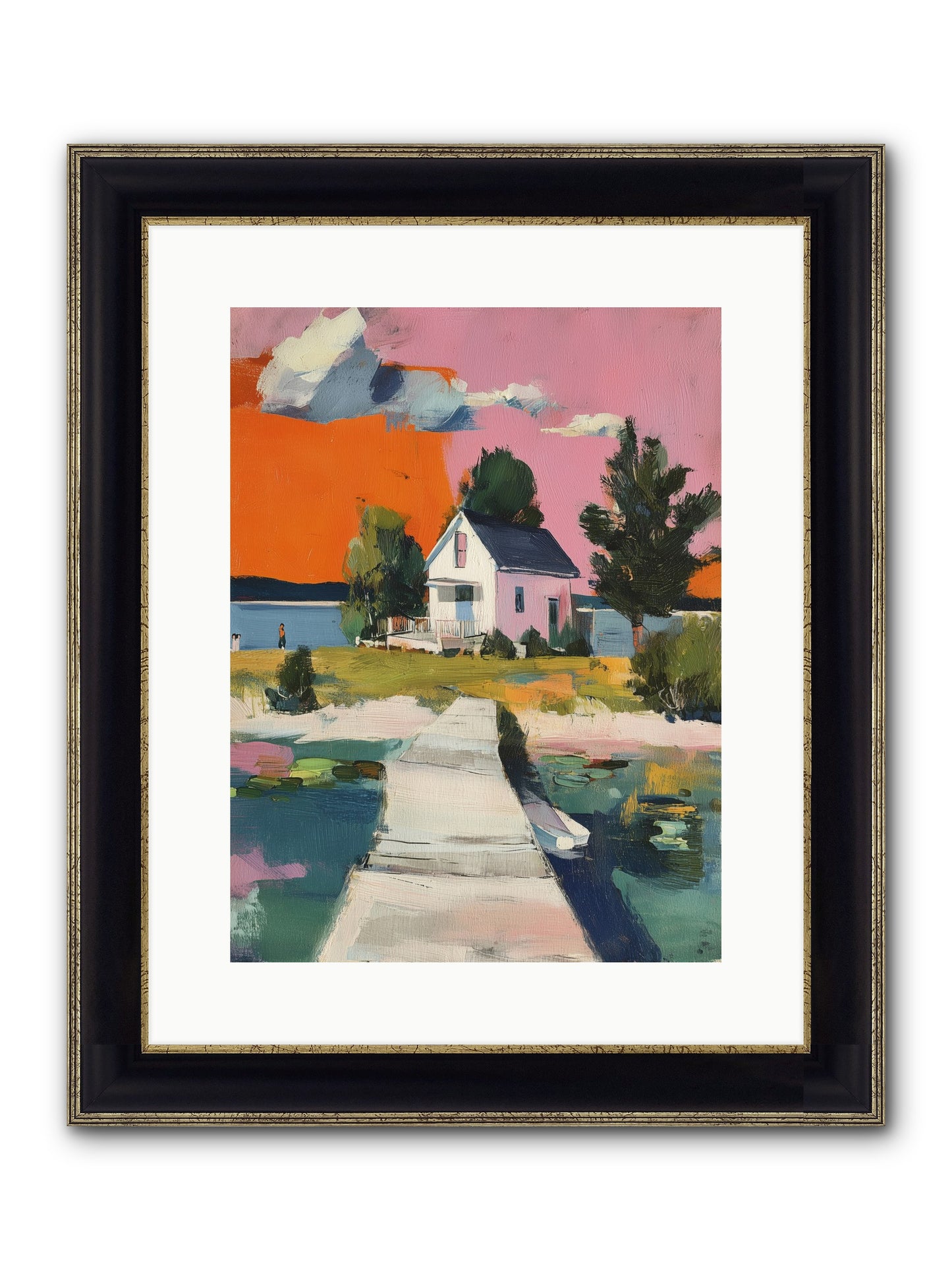 Dusk's Sweet Kiss Framed Print - Black & Gold 12x16