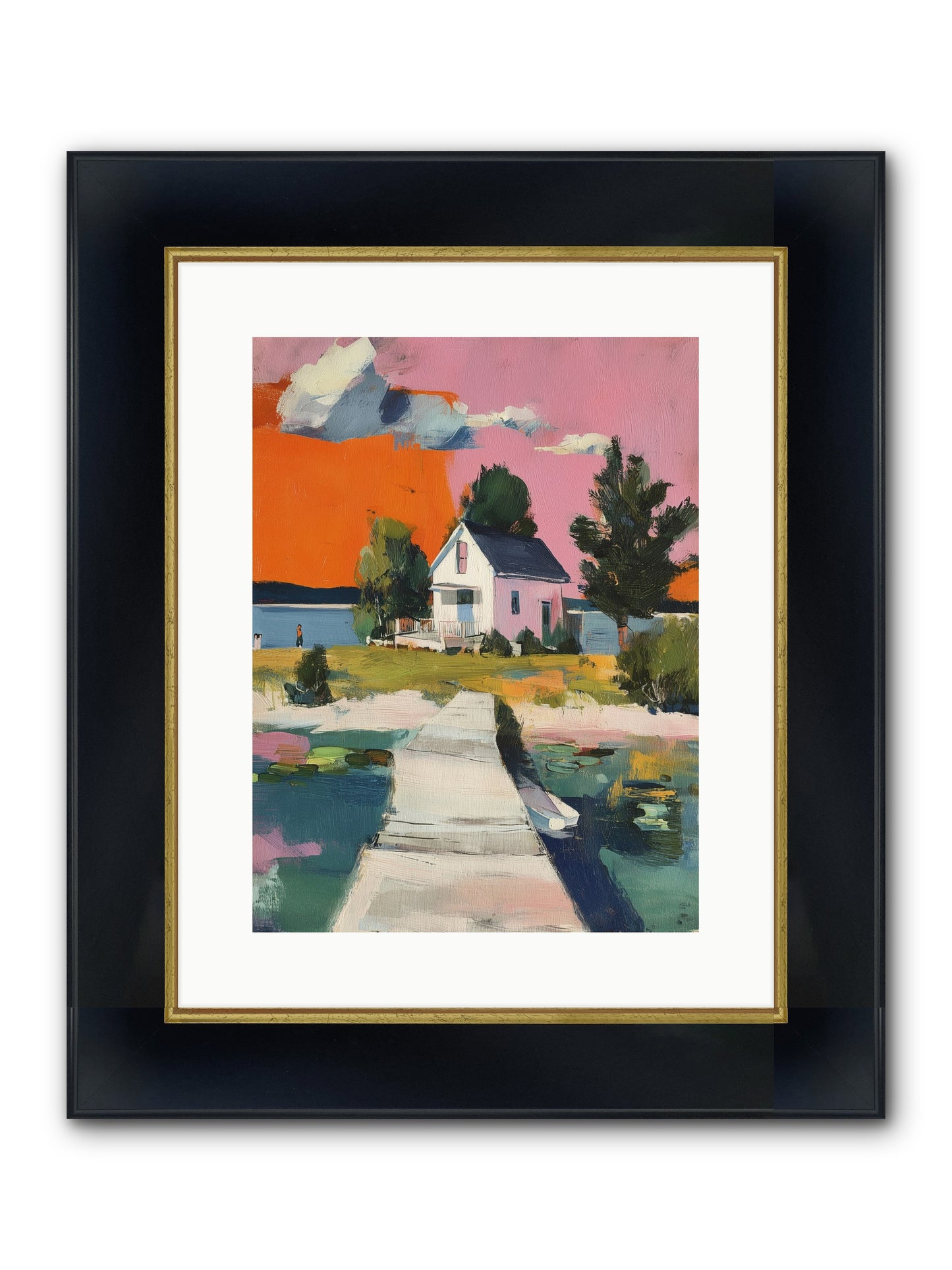 Dusk's Sweet Kiss Framed Print - Wide Black w/Gold 12x16