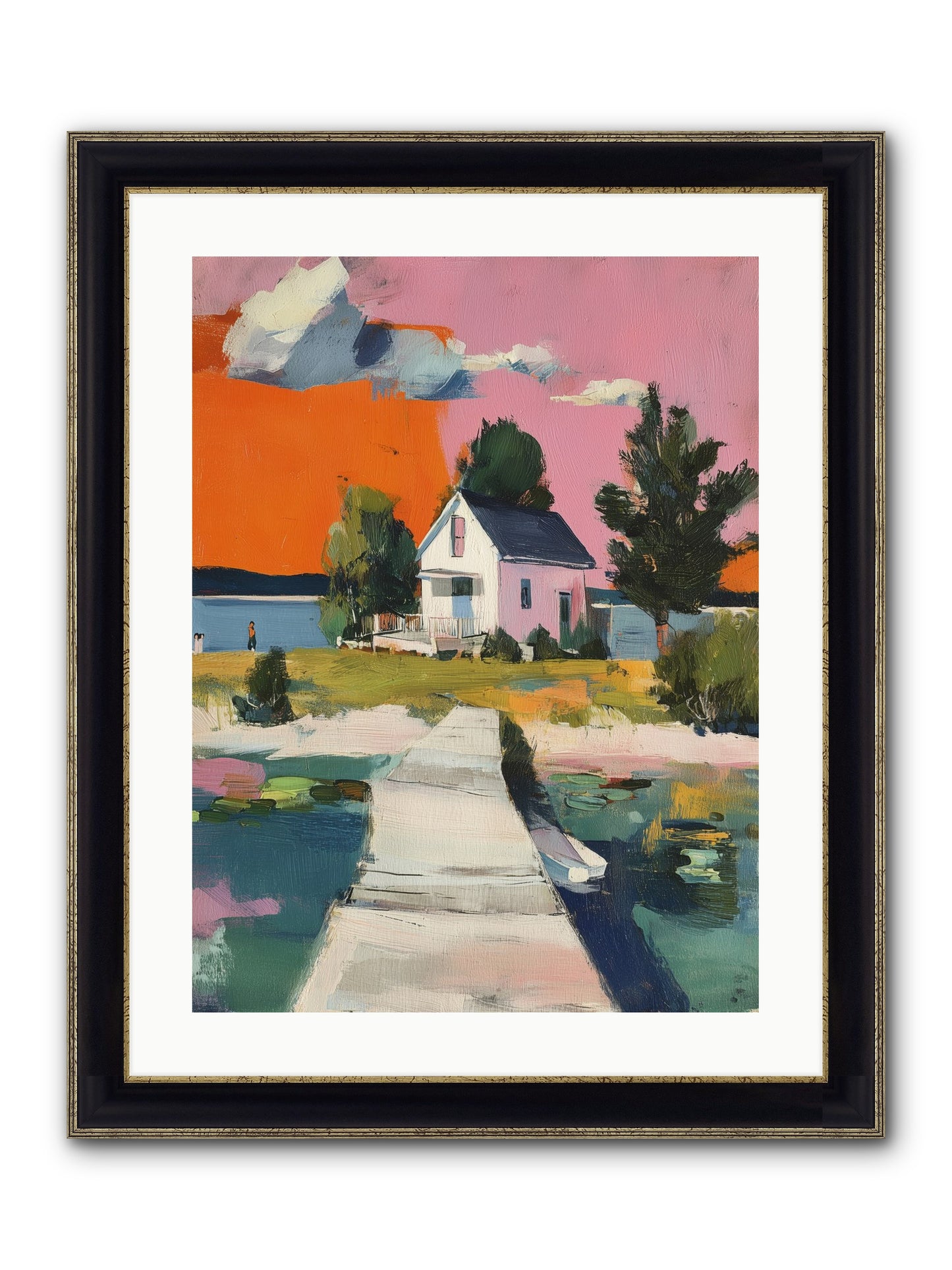 Dusk's Sweet Kiss Framed Print - Black & Gold 18x24