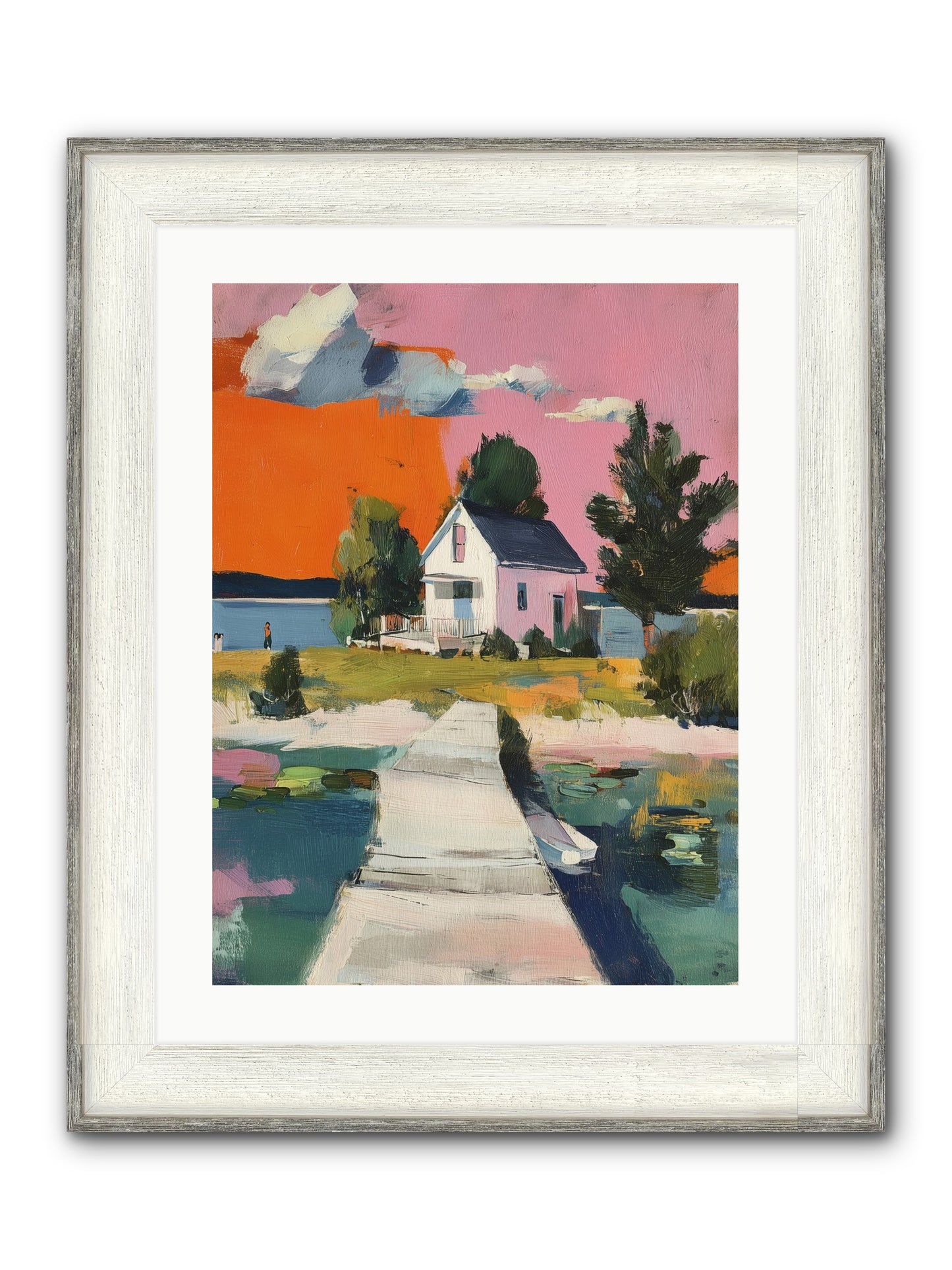 Dusk's Sweet Kiss Framed Print - Driftwood White 18x24