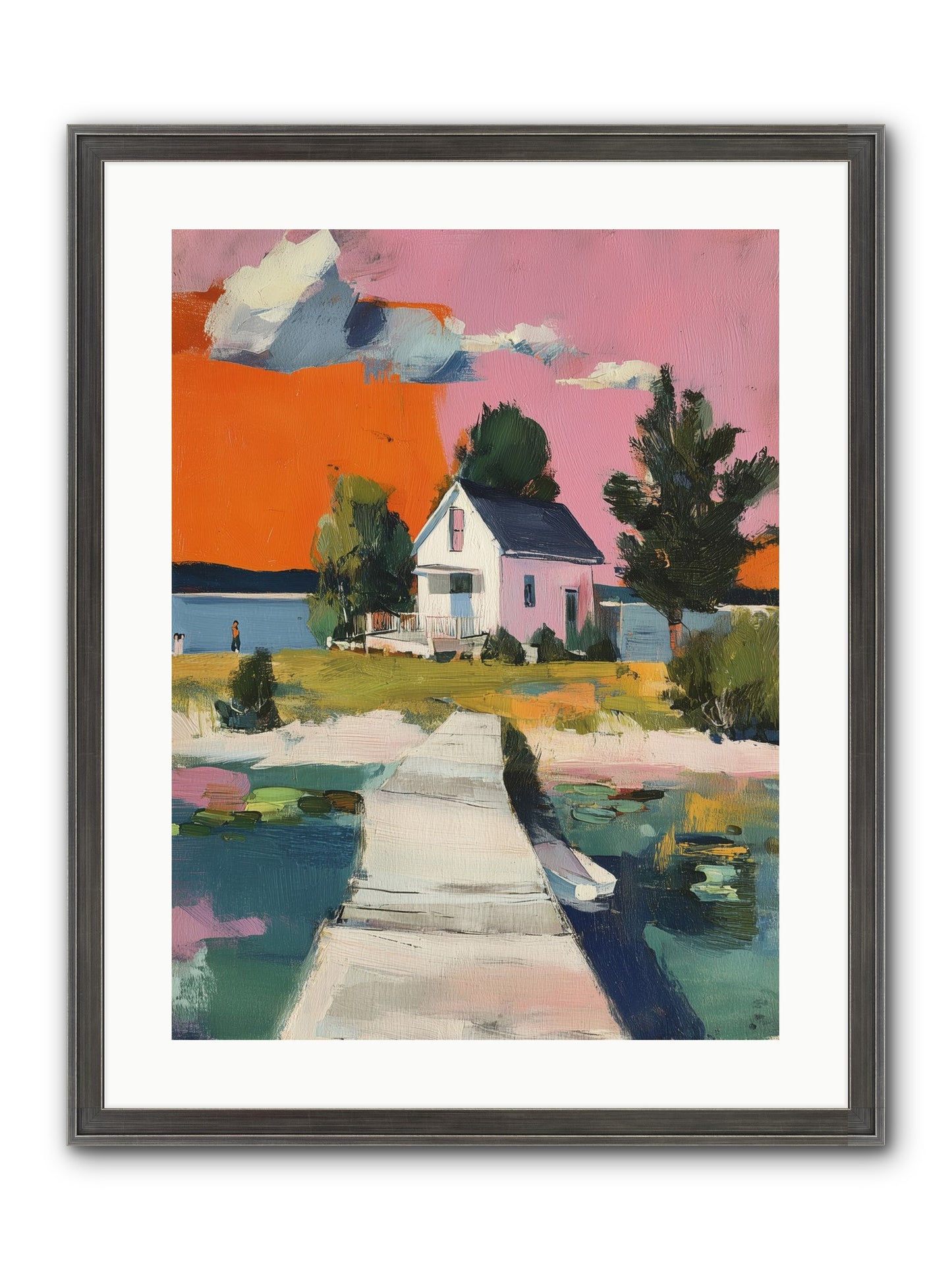 Dusk's Sweet Kiss Framed Print - Slimwoods Black/Silver 18x24