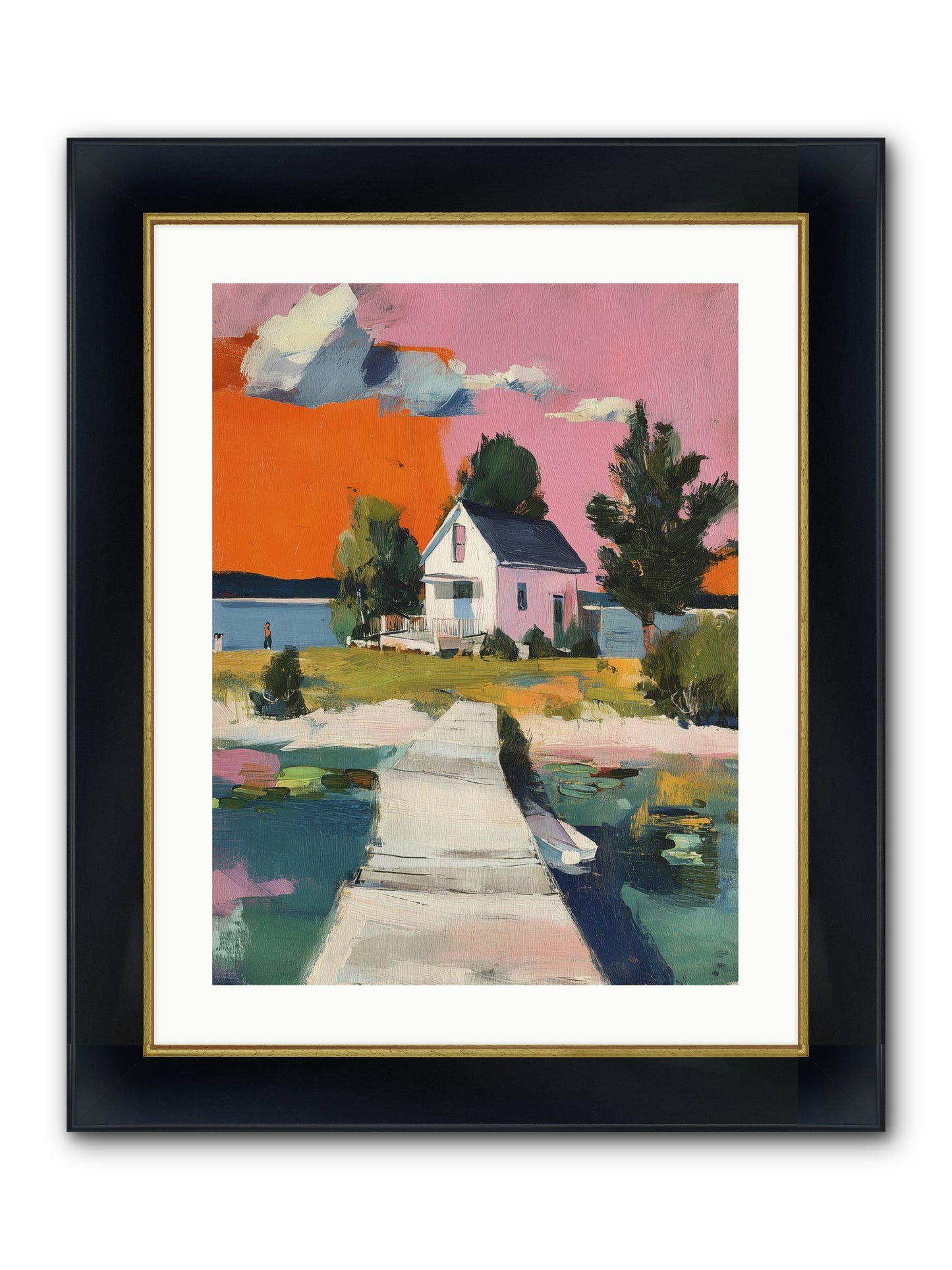 Dusk's Sweet Kiss Framed Print - Wide Black w/Gold 18x24