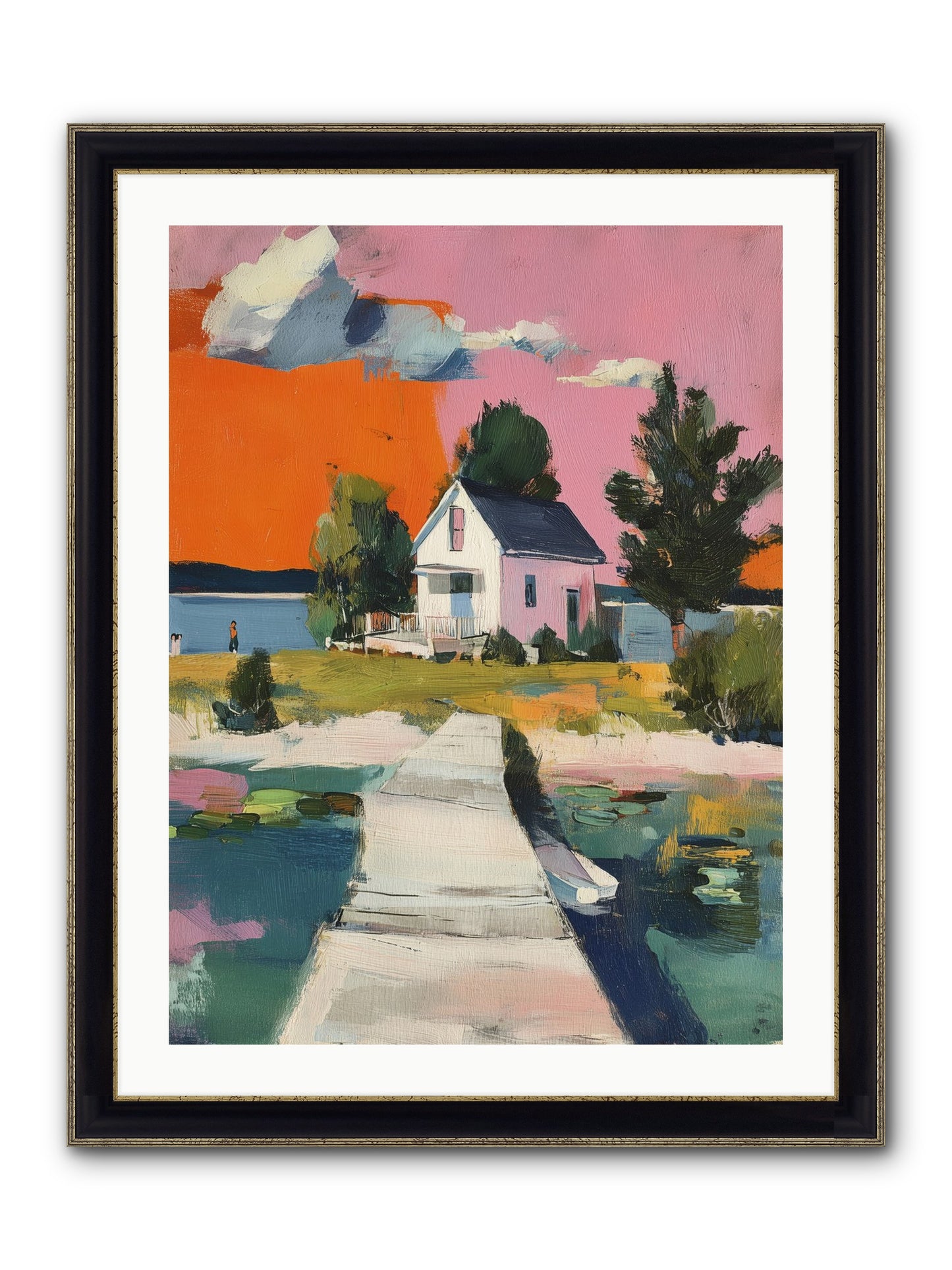 Dusk's Sweet Kiss Framed Print - Black & Gold 24x32