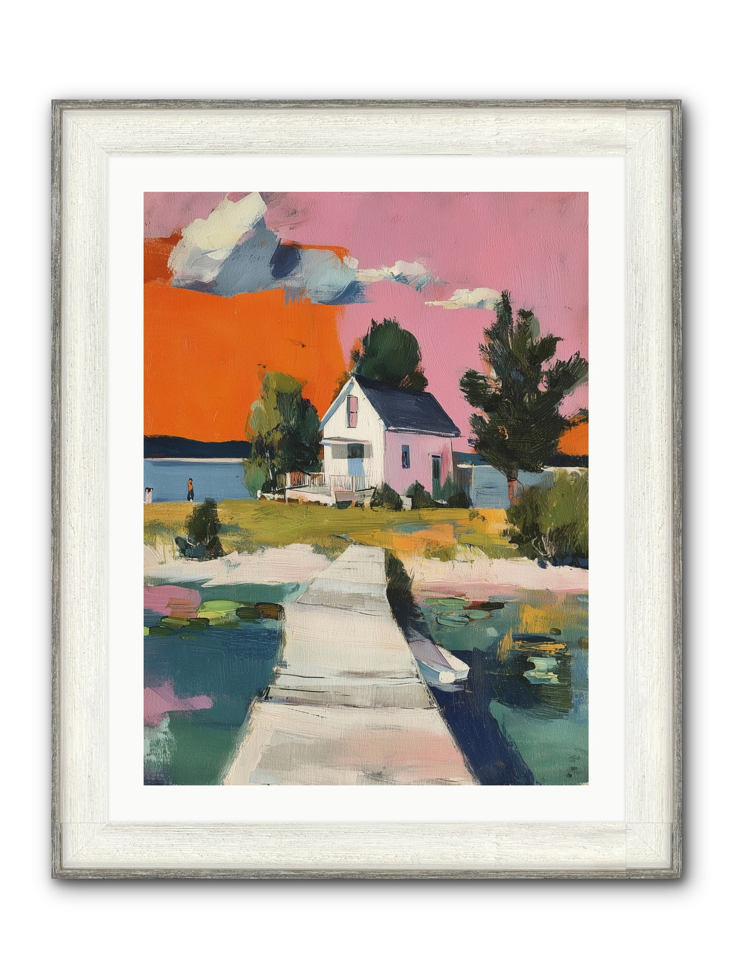 Dusk's Sweet Kiss Framed Print - Driftwood White 24x32