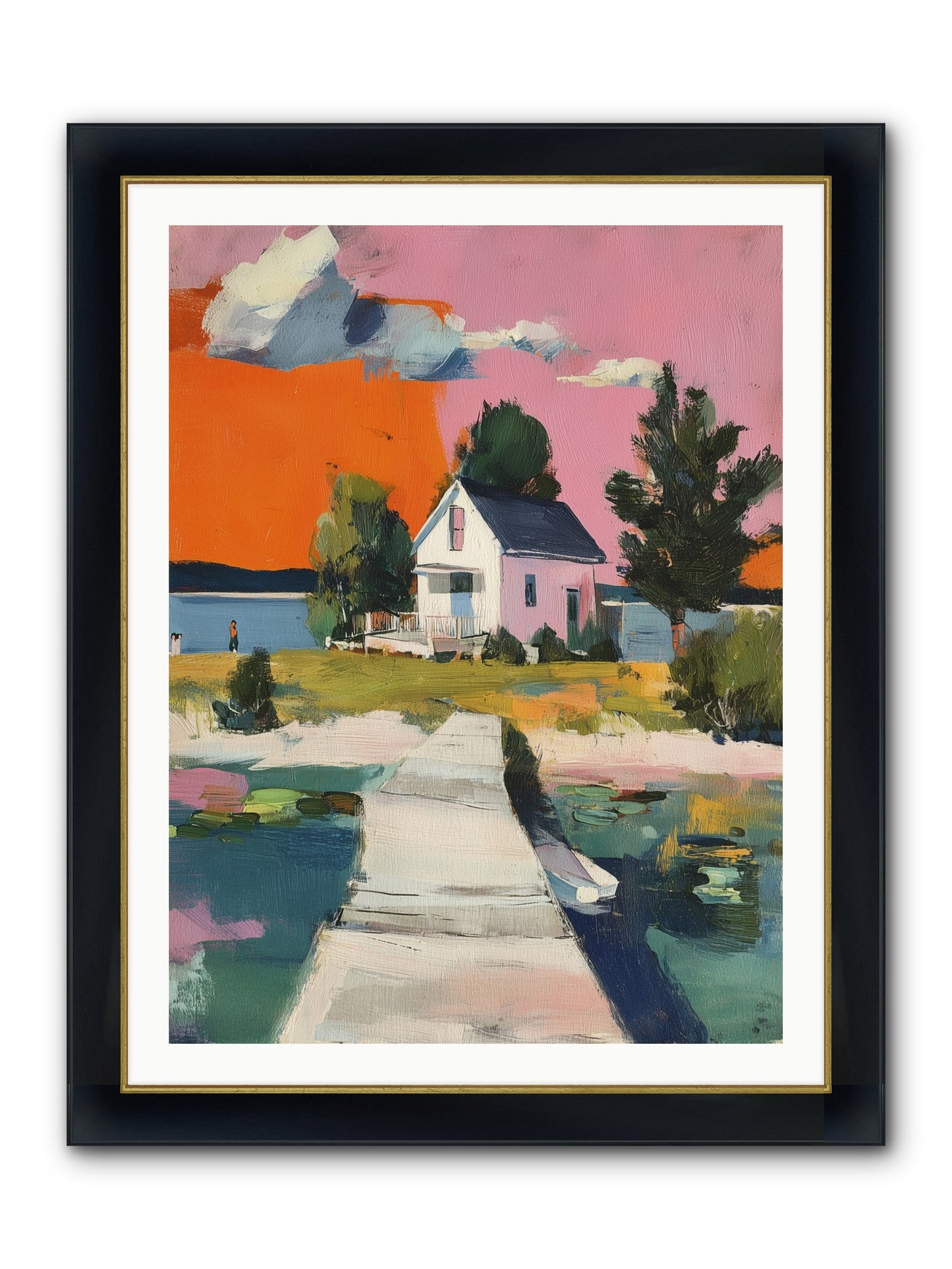 Dusk's Sweet Kiss Framed Print - Wide Black w/Gold 30x40