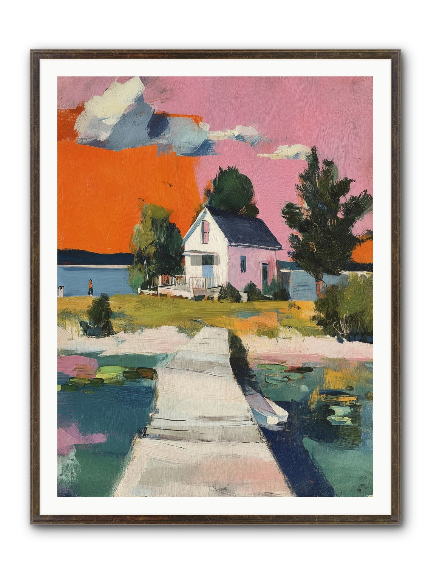 Dusk's Sweet Kiss Framed Print - Slimwoods Black/Gold 36x48