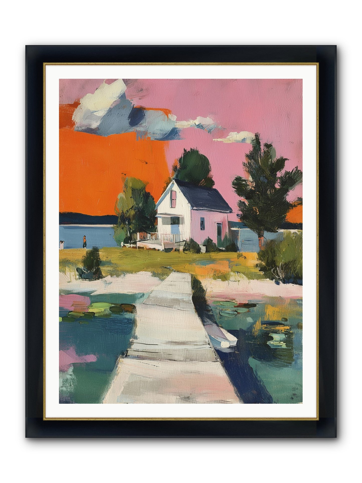Dusk's Sweet Kiss Framed Print - Wide Black w/Gold 36x48