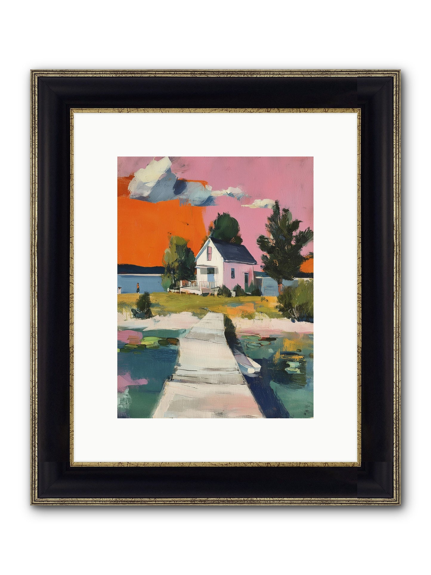 Dusk's Sweet Kiss Framed Print - Black & Gold 9x12