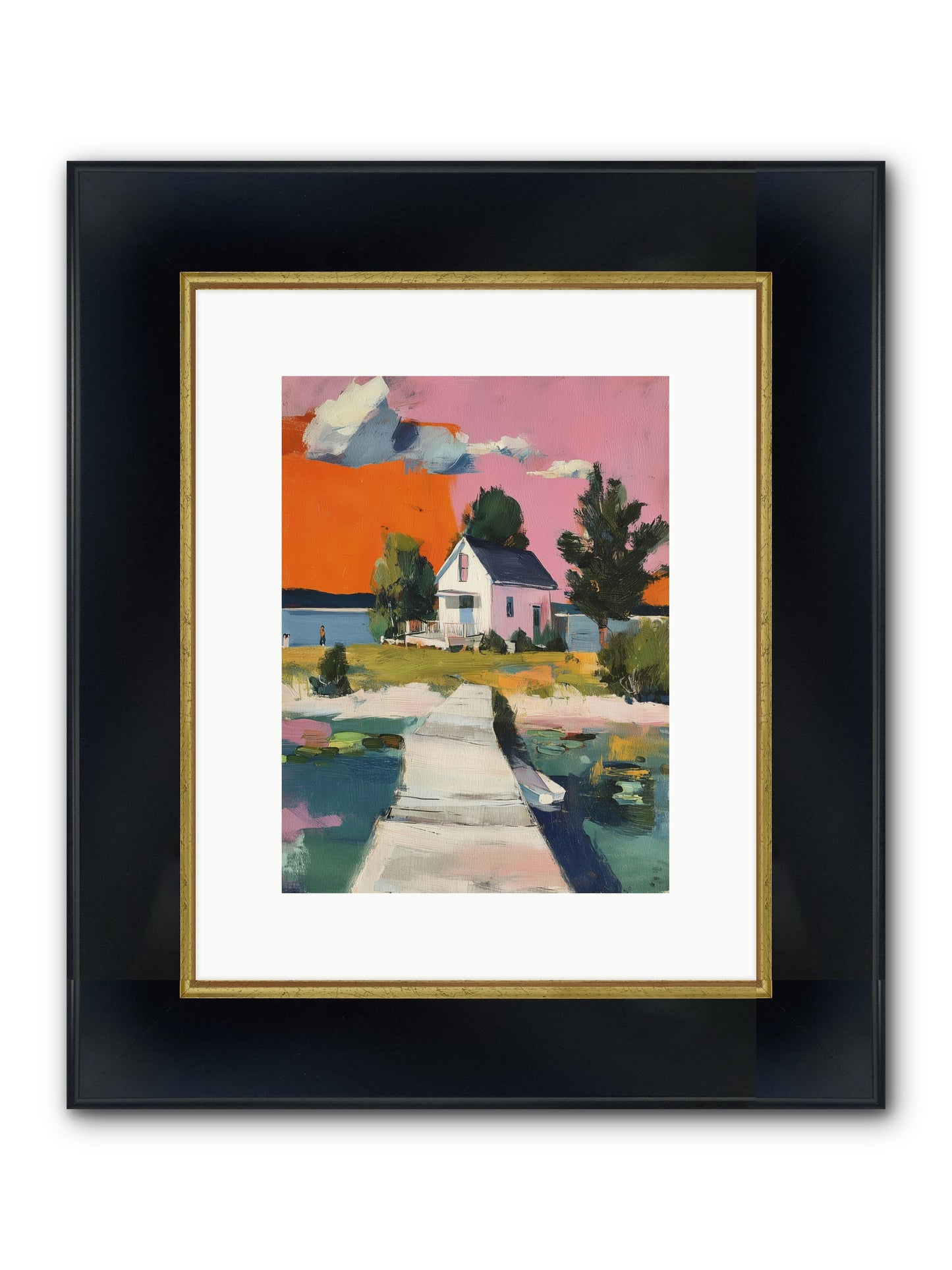 Dusk's Sweet Kiss Framed Print - Wide Black w/Gold 9x12