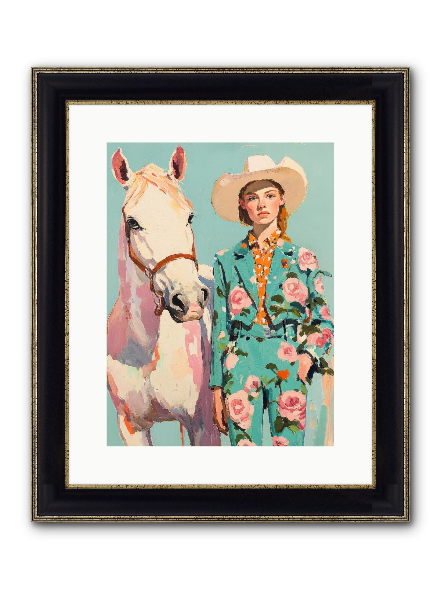 Dust Storm Rider Framed Print - Black & Gold 12x16
