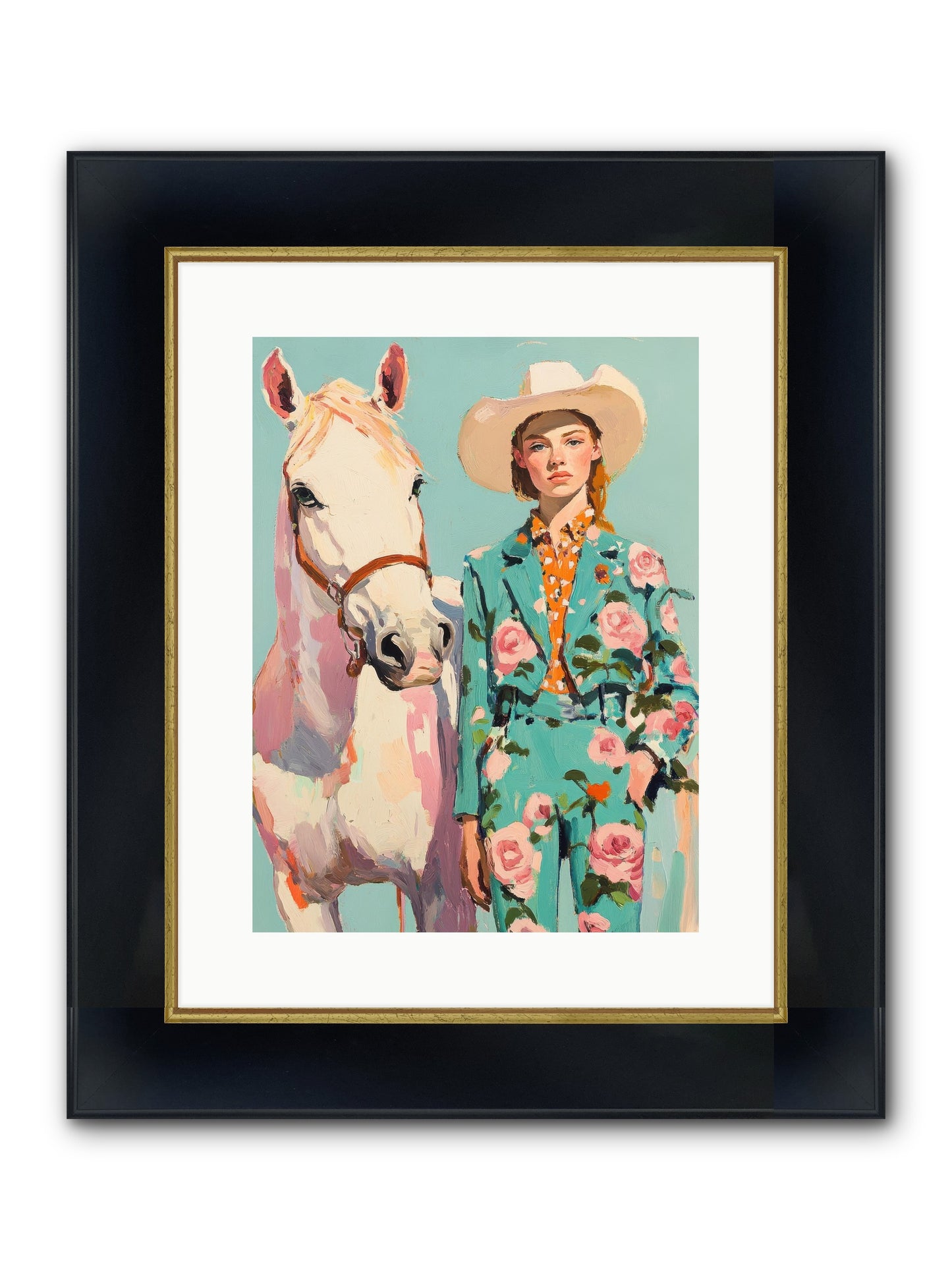 Dust Storm Rider Framed Print - Wide Black w/Gold 12x16