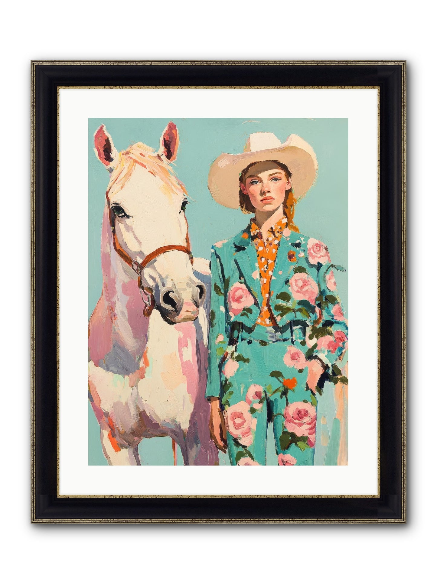 Dust Storm Rider Framed Print - Black & Gold 18x24