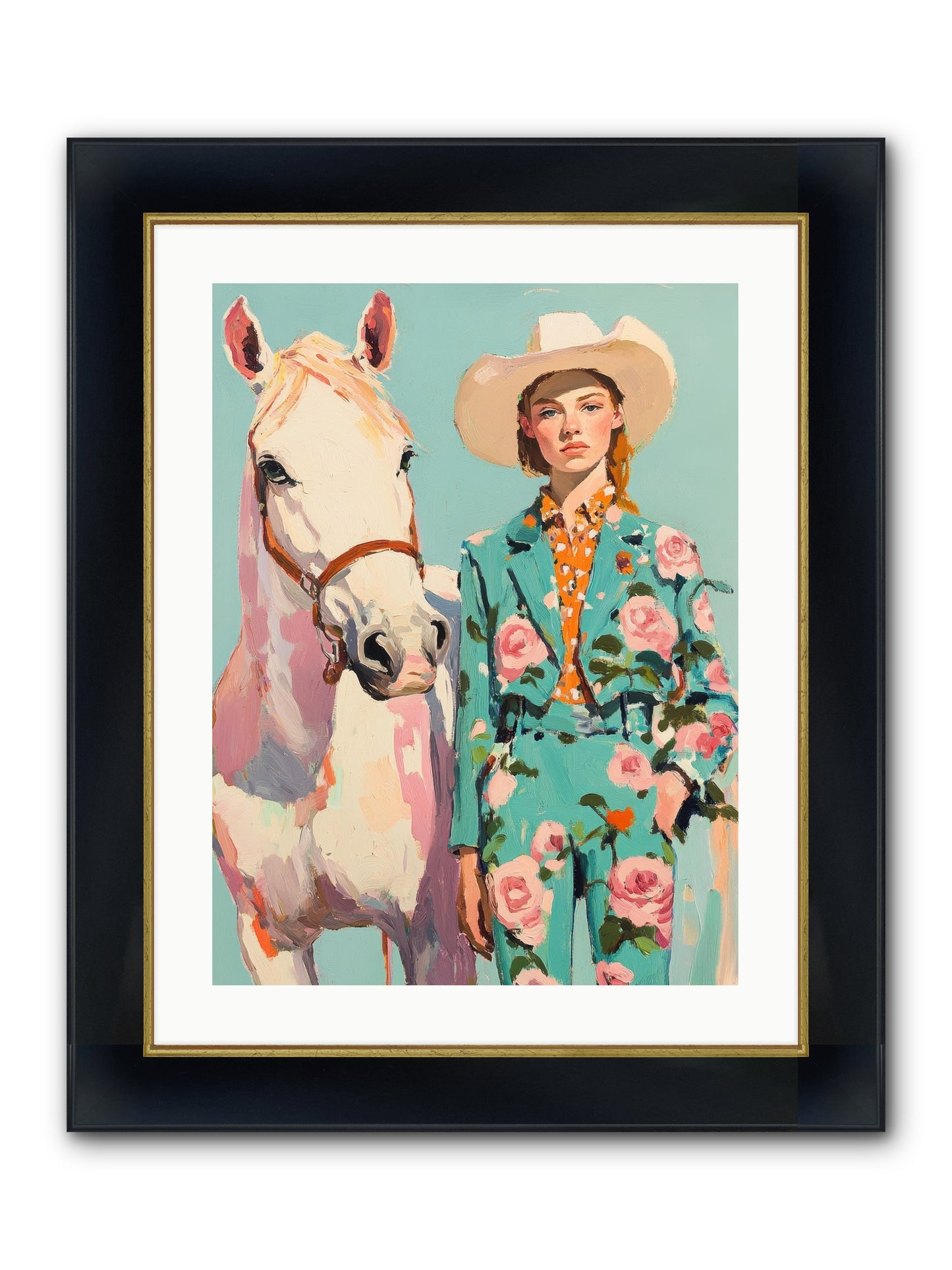 Dust Storm Rider Framed Print - Wide Black w/Gold 18x24