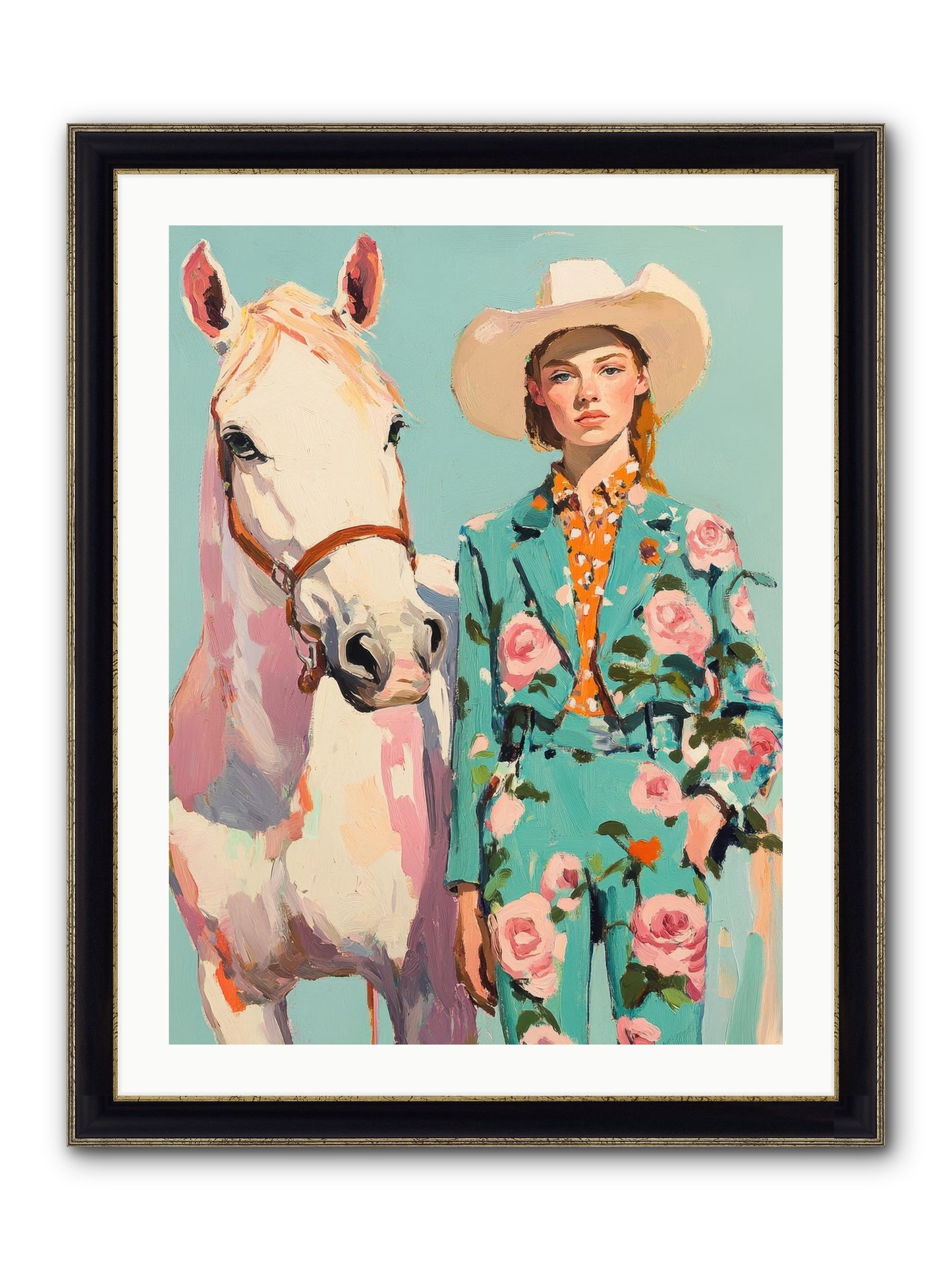 Dust Storm Rider Framed Print - Black & Gold 24x32