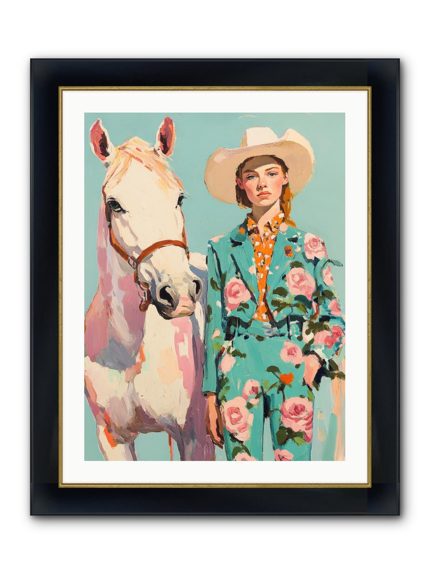 Dust Storm Rider Framed Print - Wide Black w/Gold 24x32