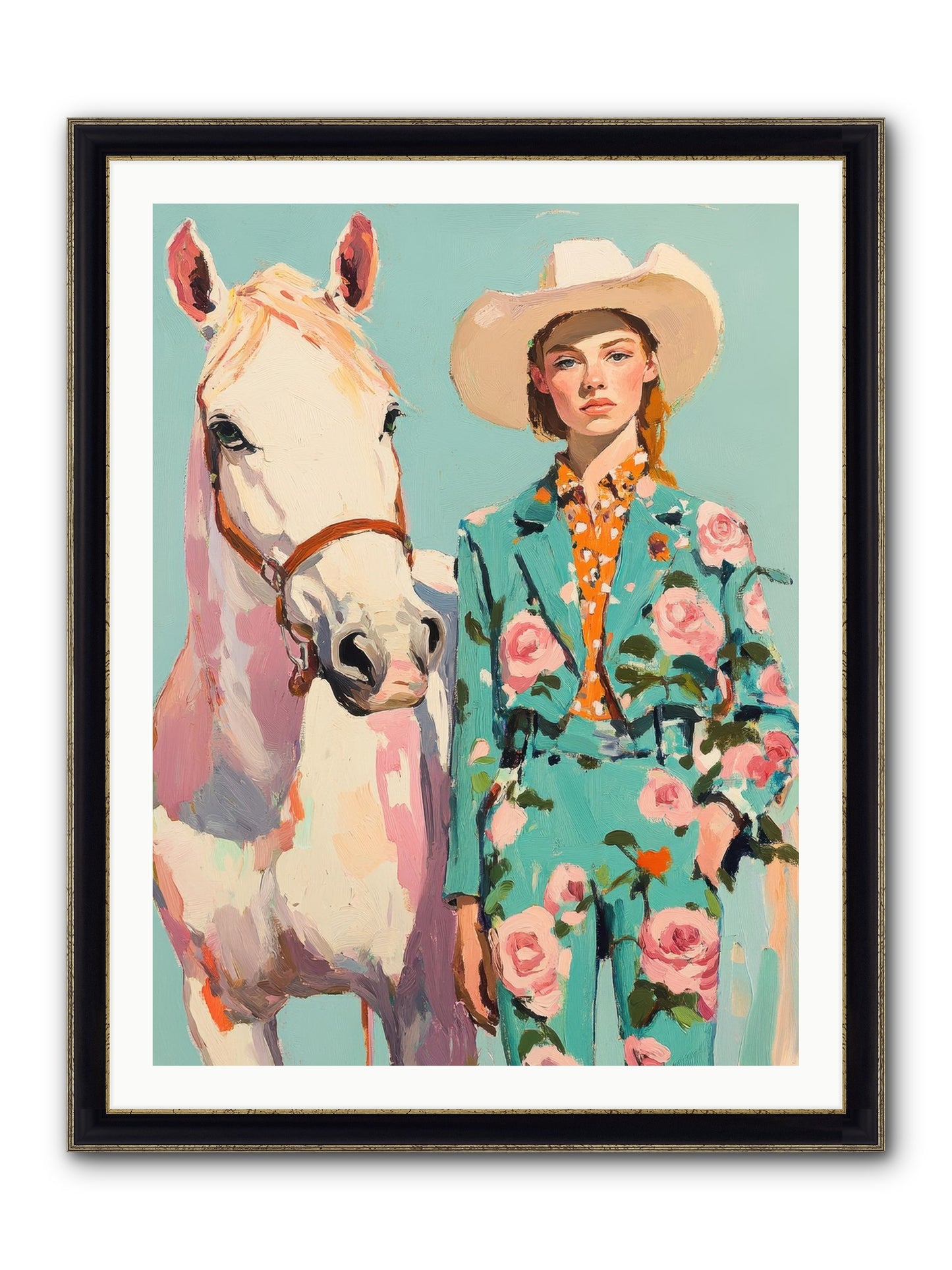 Dust Storm Rider Framed Print - Black & Gold 30x40