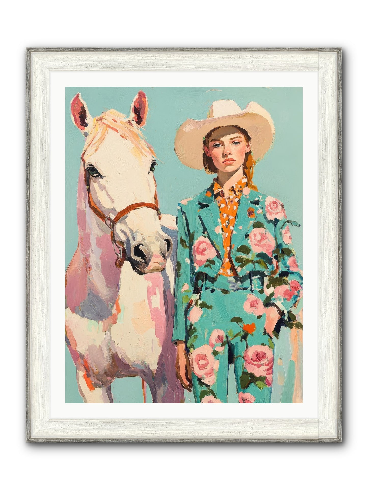 Dust Storm Rider Framed Print - Driftwood White 30x40