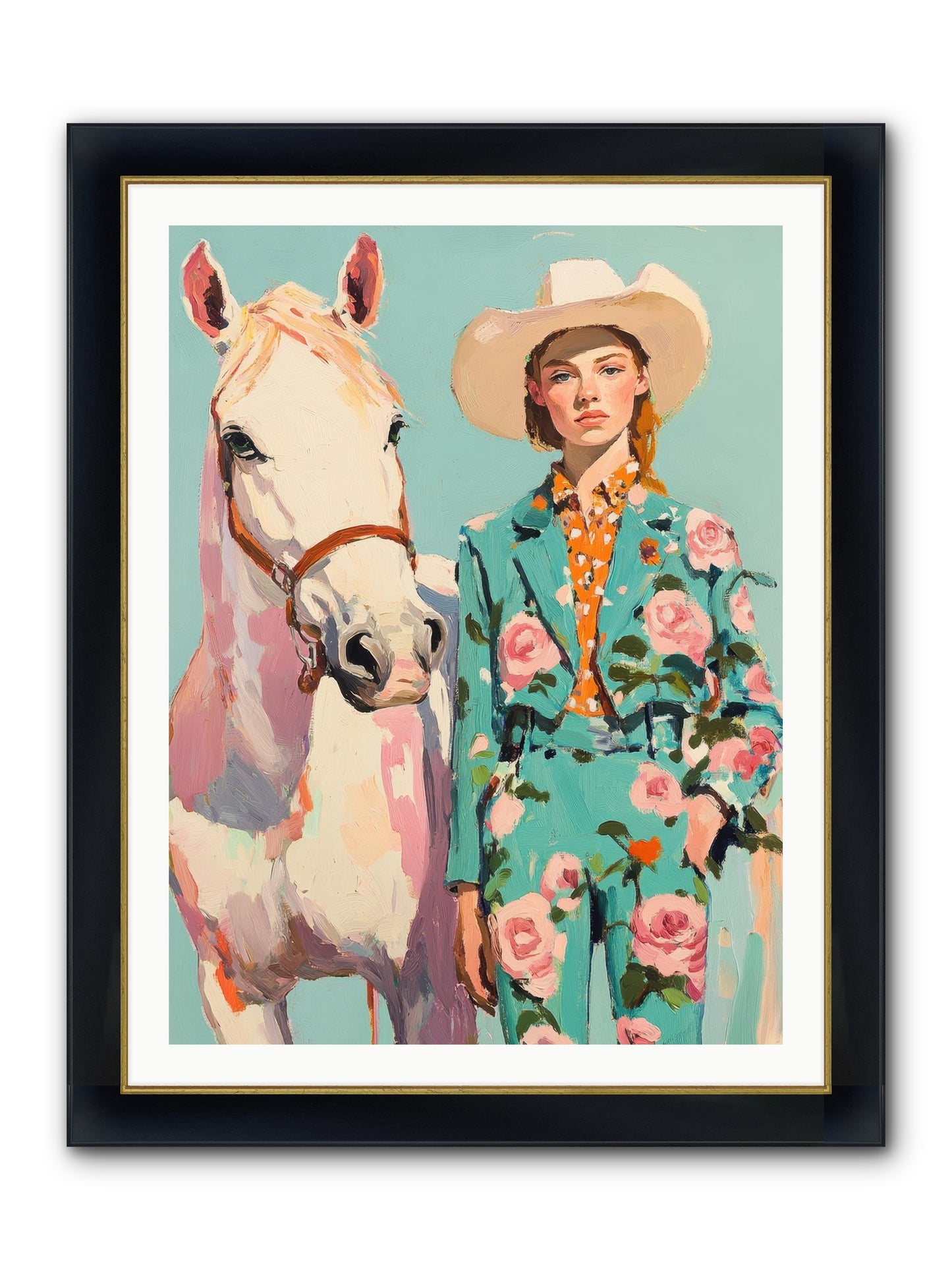 Dust Storm Rider Framed Print - Wide Black w/Gold 30x40
