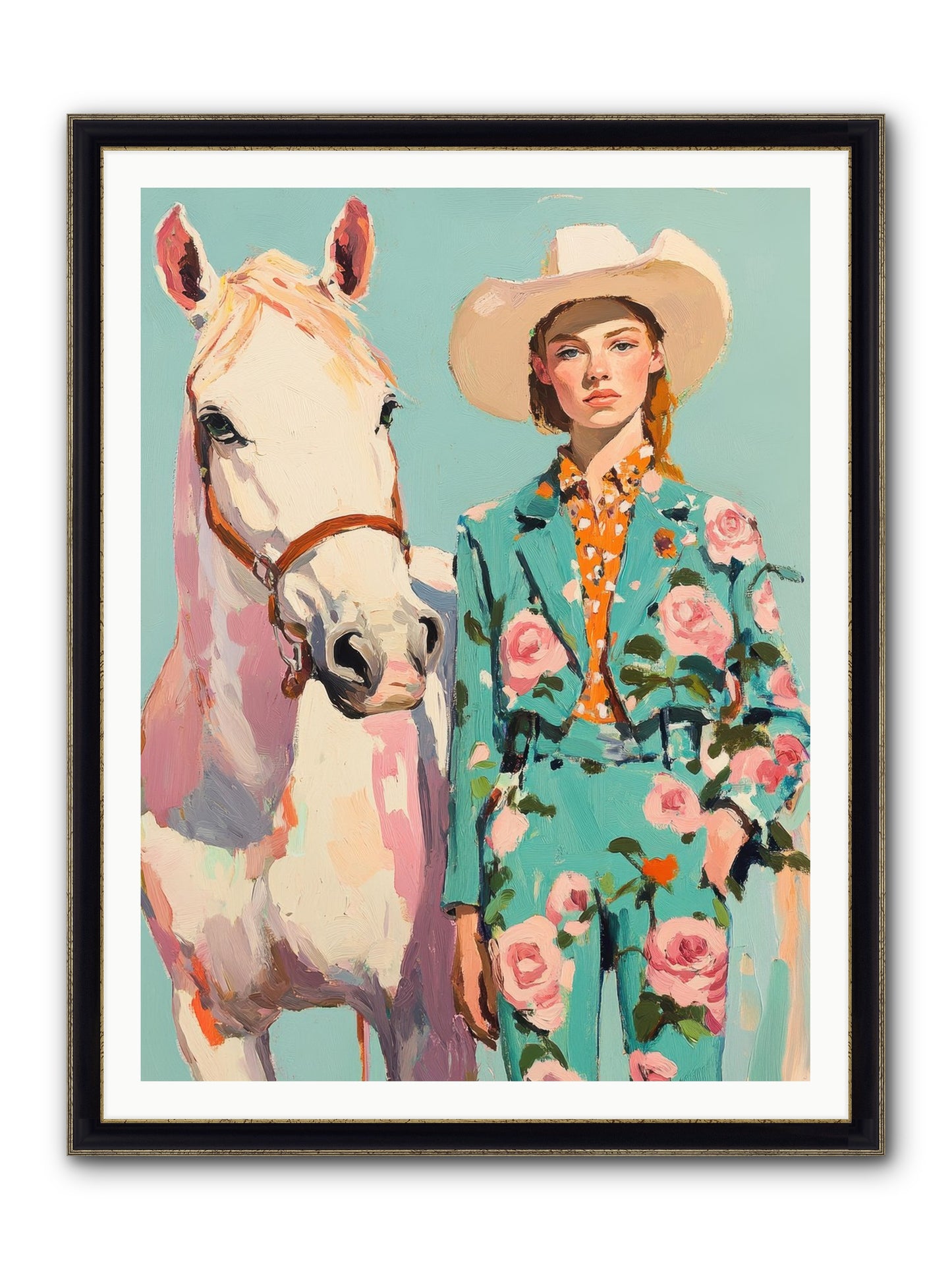 Dust Storm Rider Framed Print - Black & Gold 36x48