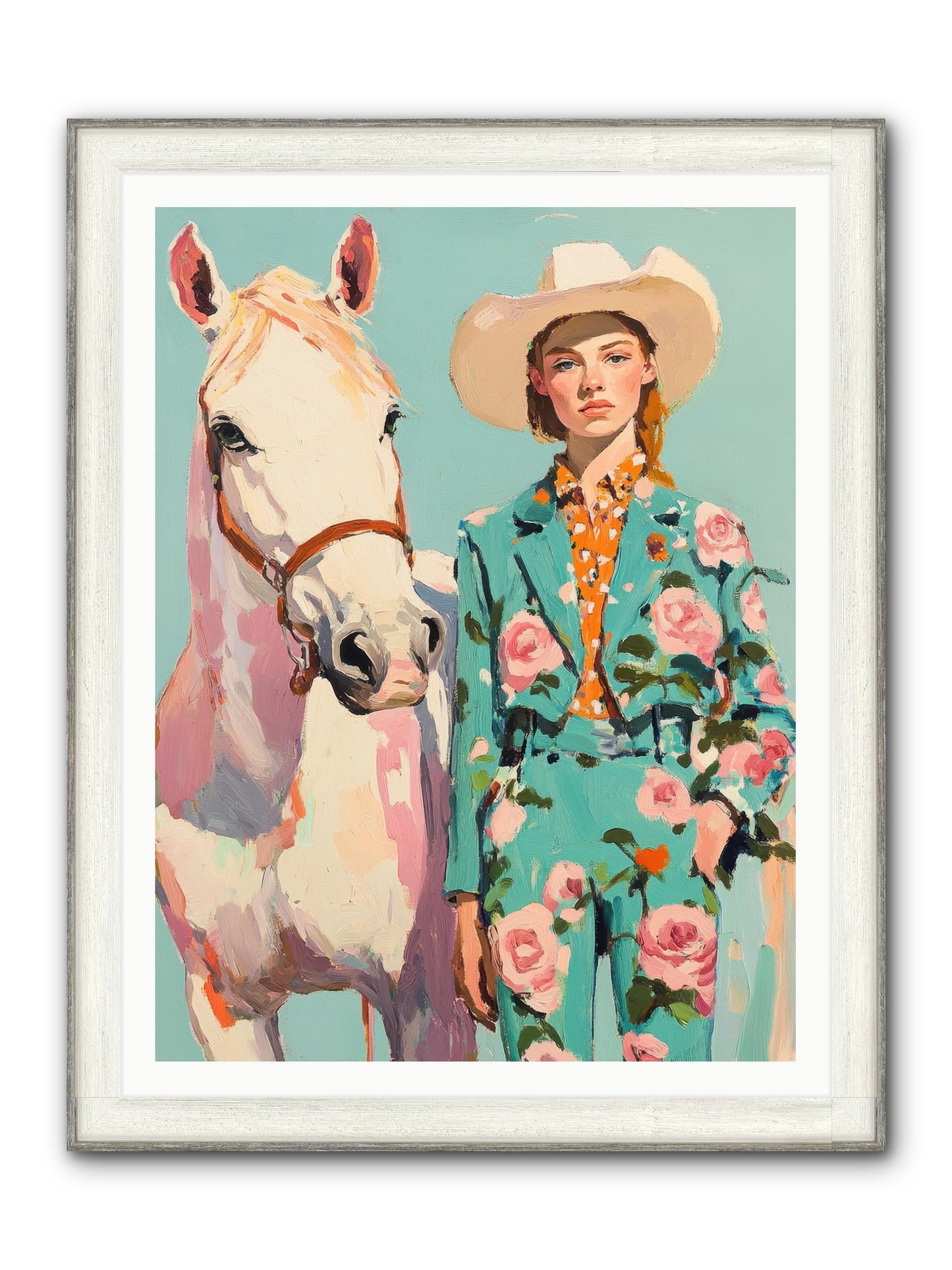 Dust Storm Rider Framed Print - Driftwood White 36x48