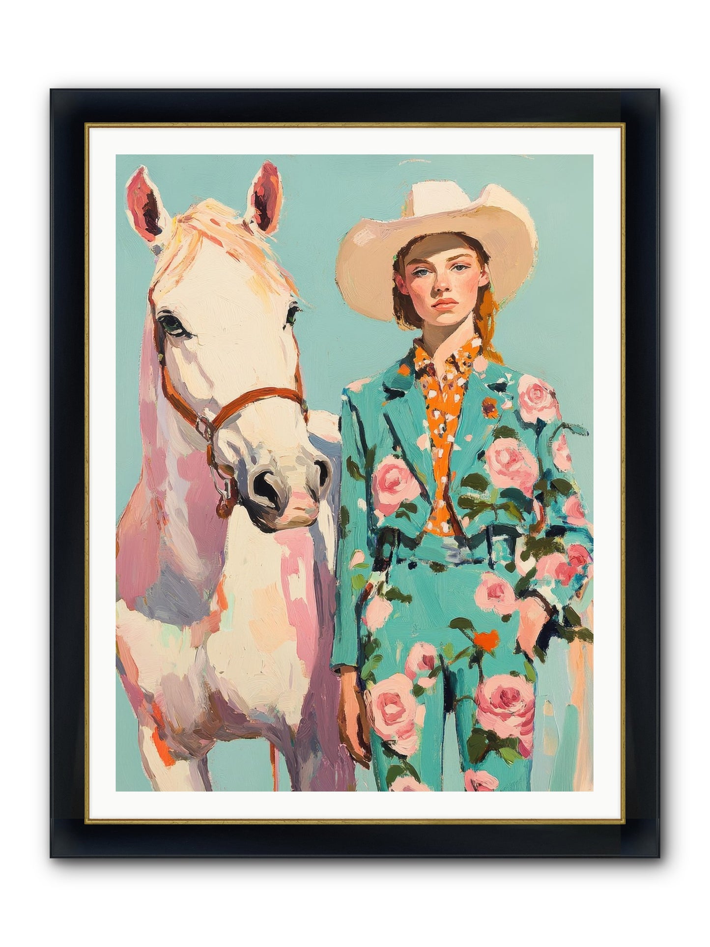 Dust Storm Rider Framed Print - Wide Black w/Gold 36x48