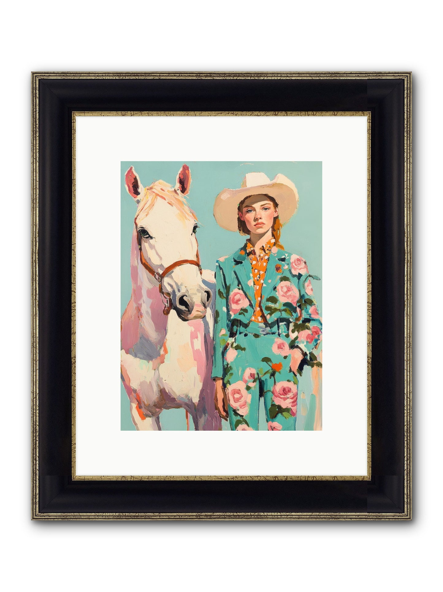 Dust Storm Rider Framed Print - Black & Gold 9x12