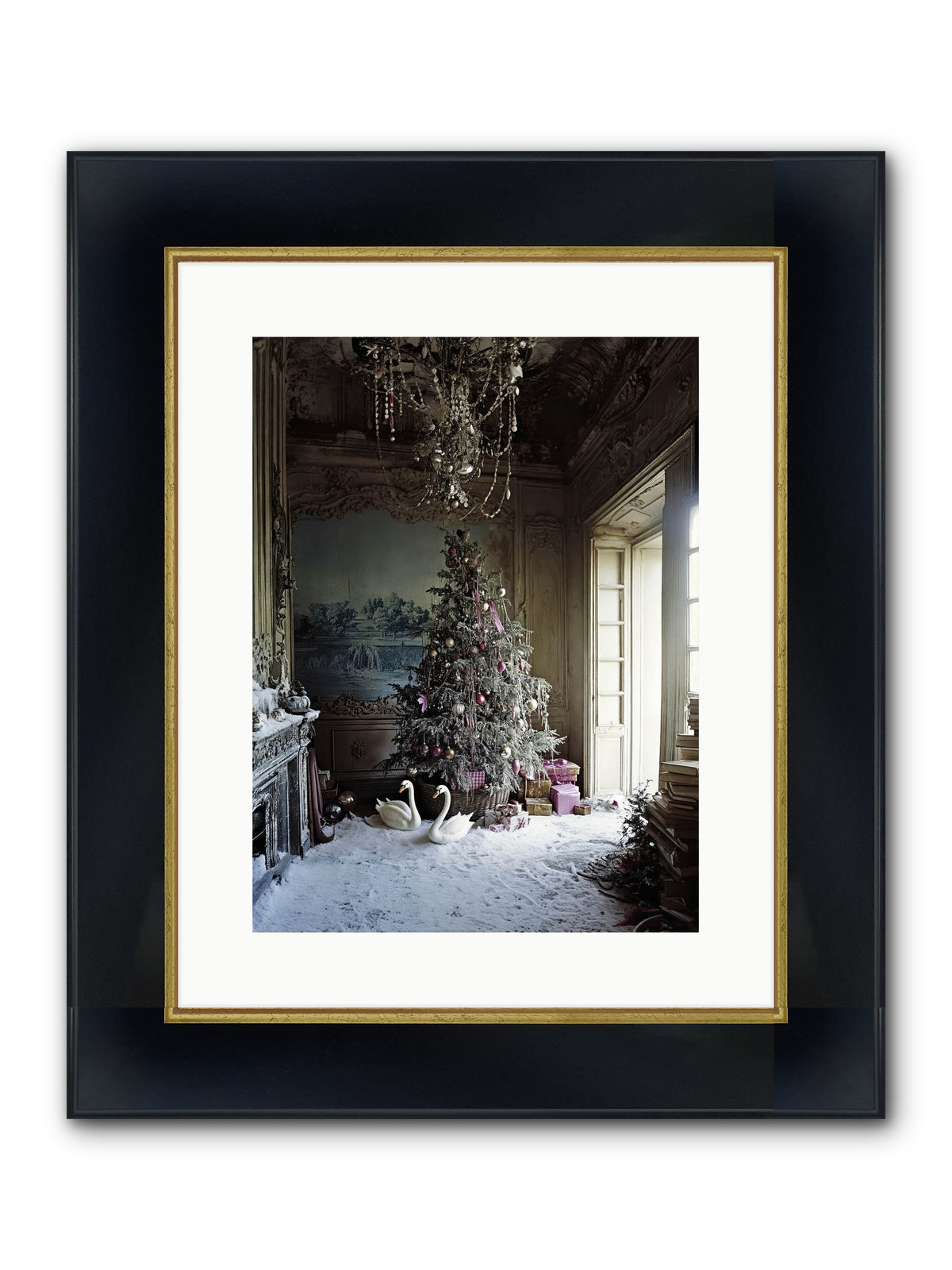 Dusted In Moonlight Miracles Framed Print - Wide Black w/Gold 12x16