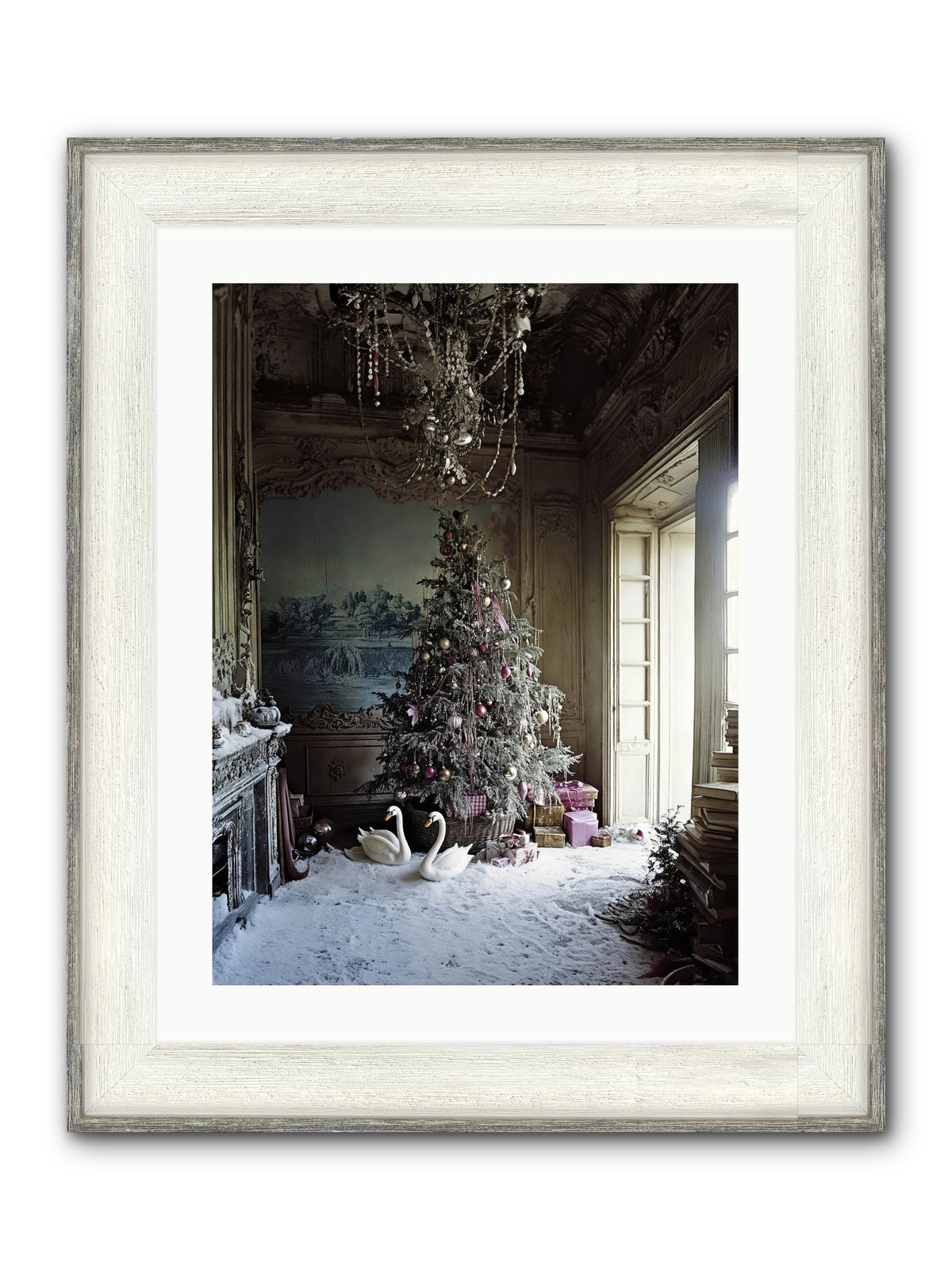 Dusted In Moonlight Miracles Framed Print - Driftwood White 18x24
