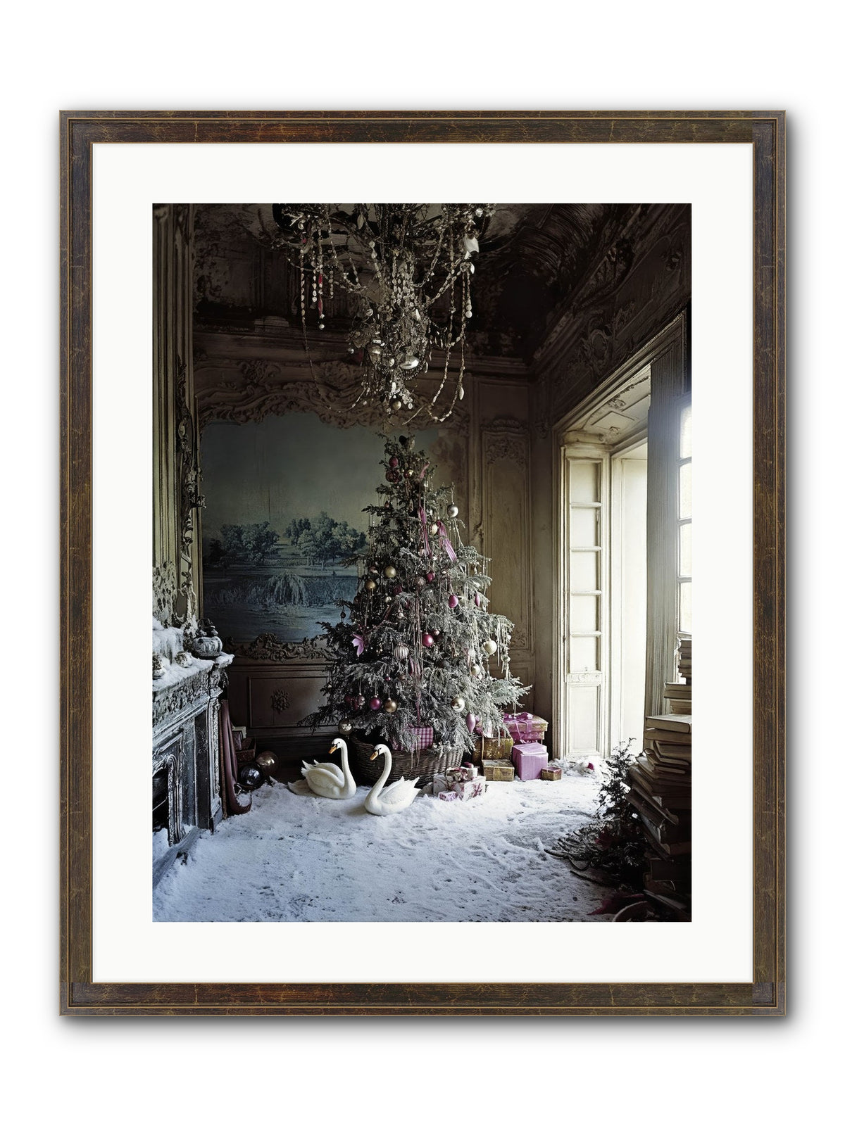 Dusted In Moonlight Miracles Framed Print - Slimwoods Black/Gold 18x24