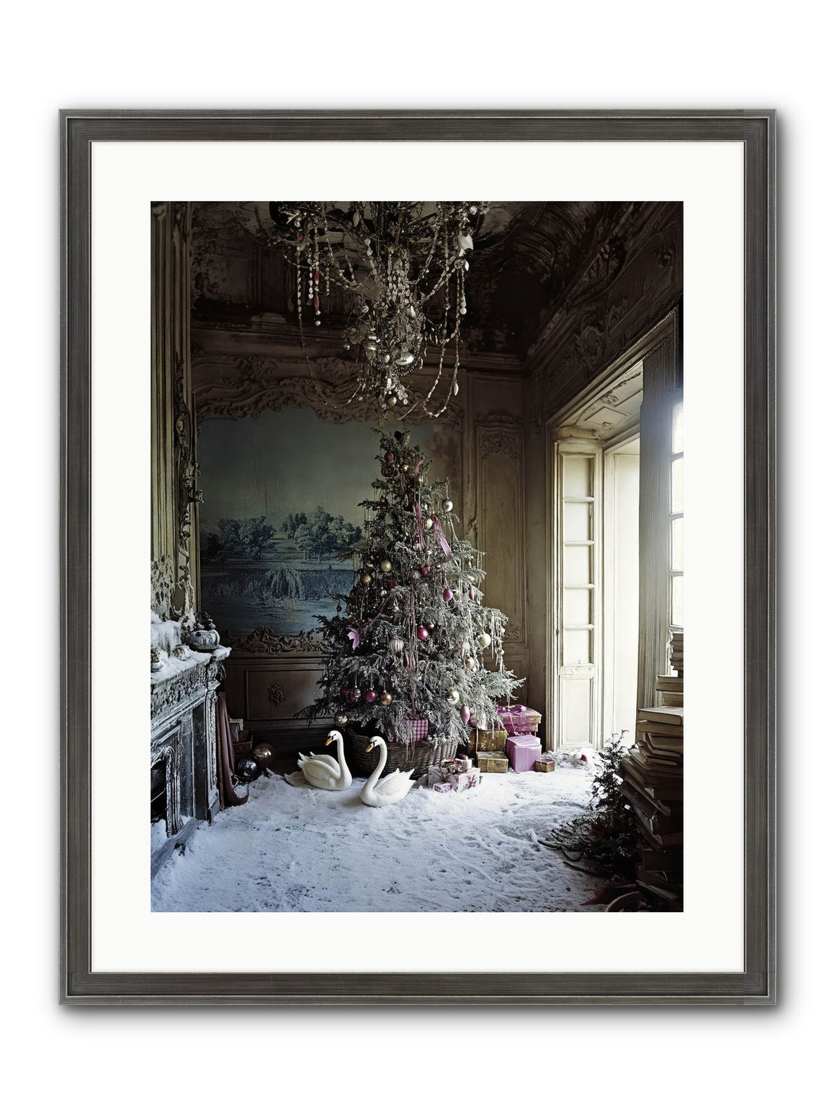 Dusted In Moonlight Miracles Framed Print - Slimwoods Black/Silver 18x24