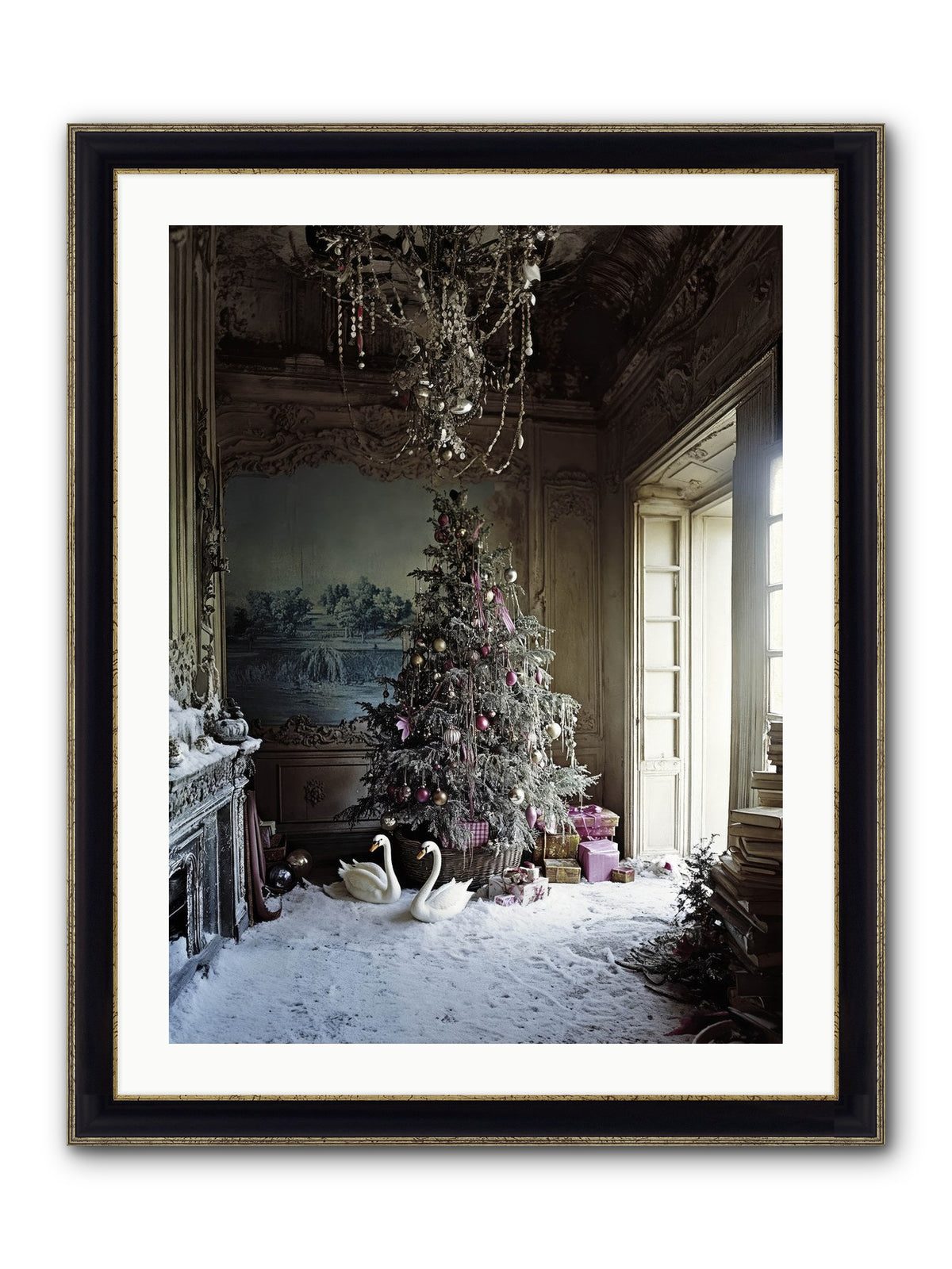 Dusted In Moonlight Miracles Framed Print - Black & Gold 24x32