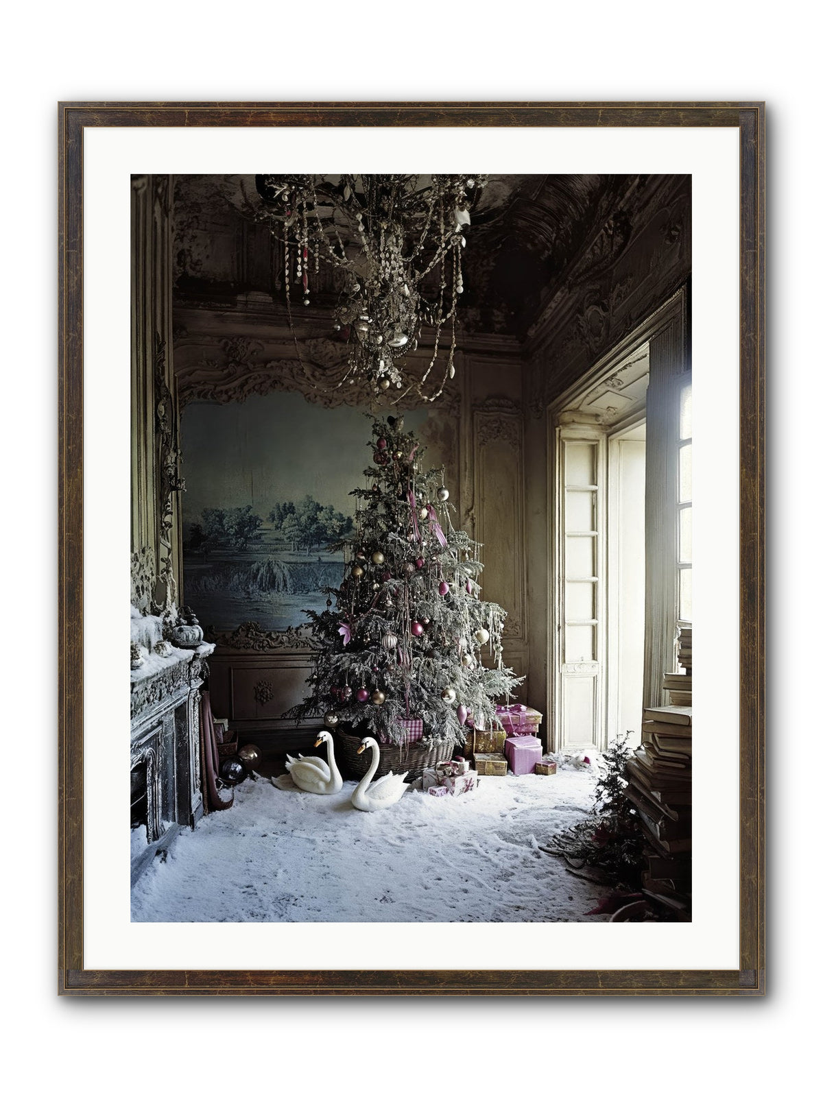 Dusted In Moonlight Miracles Framed Print - Slimwoods Black/Gold 24x32