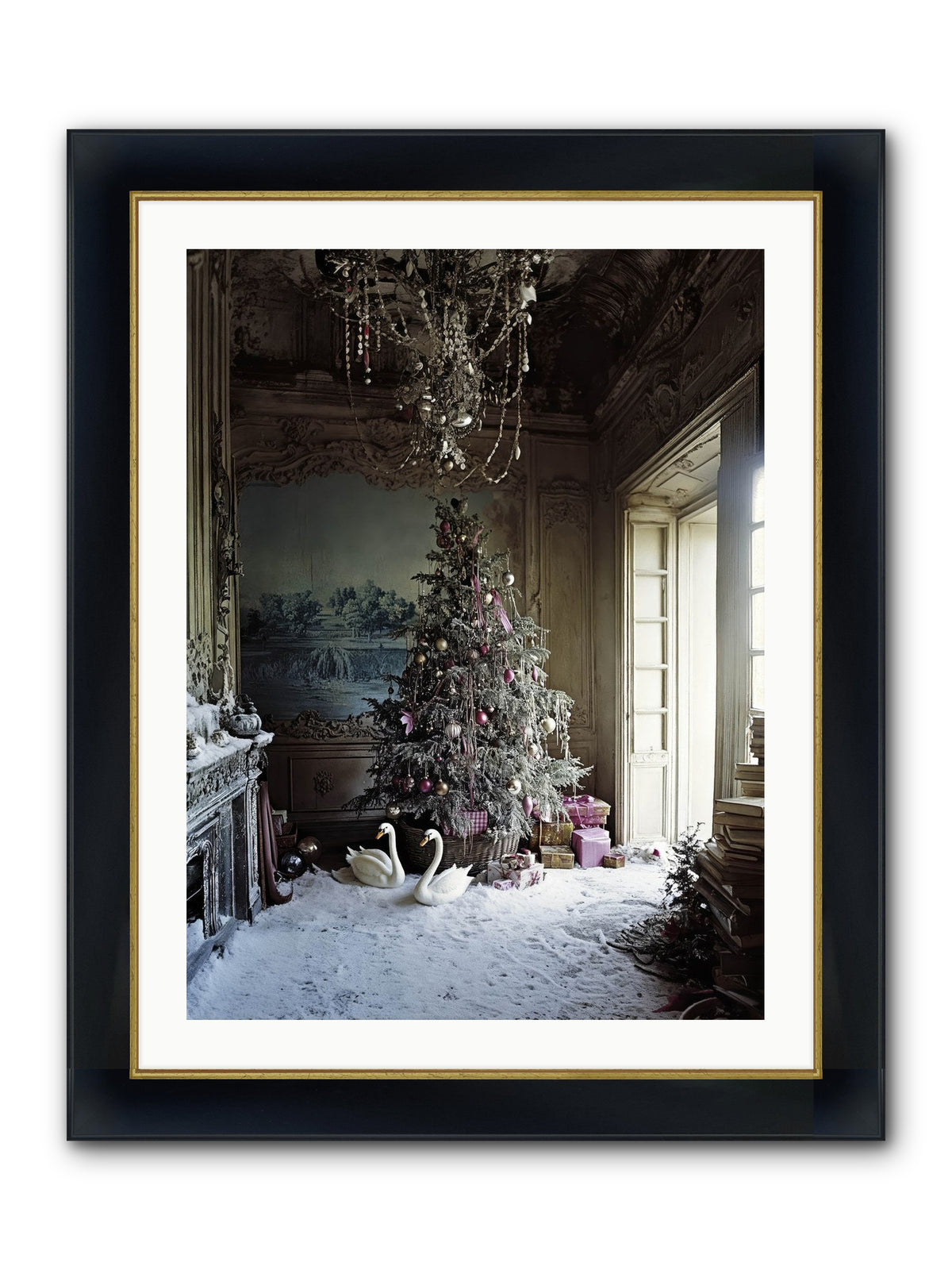 Dusted In Moonlight Miracles Framed Print - Wide Black w/Gold 24x32