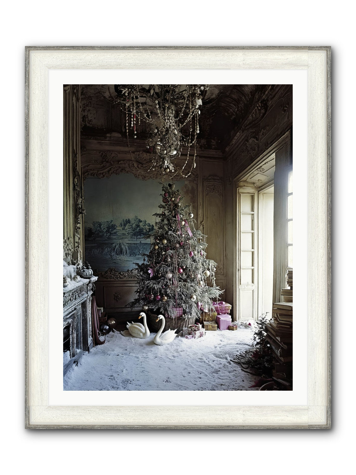 Dusted In Moonlight Miracles Framed Print - Driftwood White 30x40
