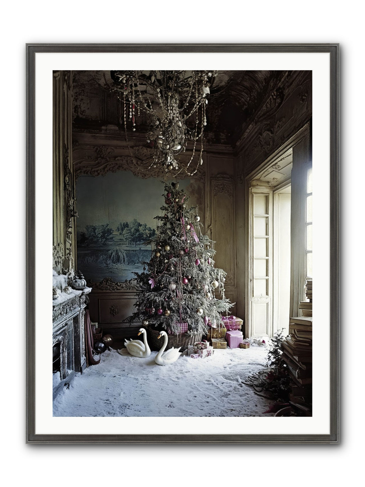 Dusted In Moonlight Miracles Framed Print - Slimwoods Black/Silver 30x40