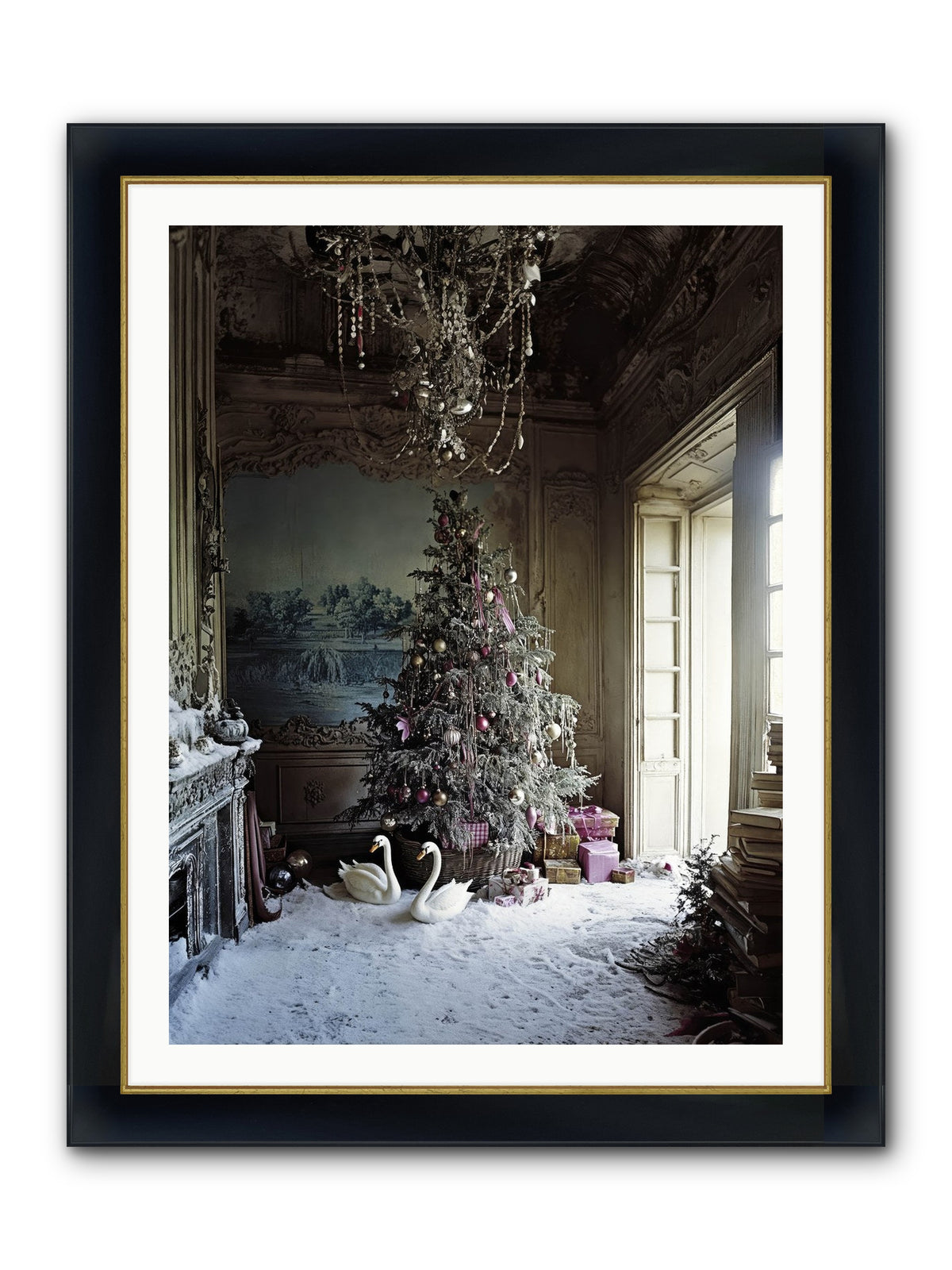 Dusted In Moonlight Miracles Framed Print - Wide Black w/Gold 30x40