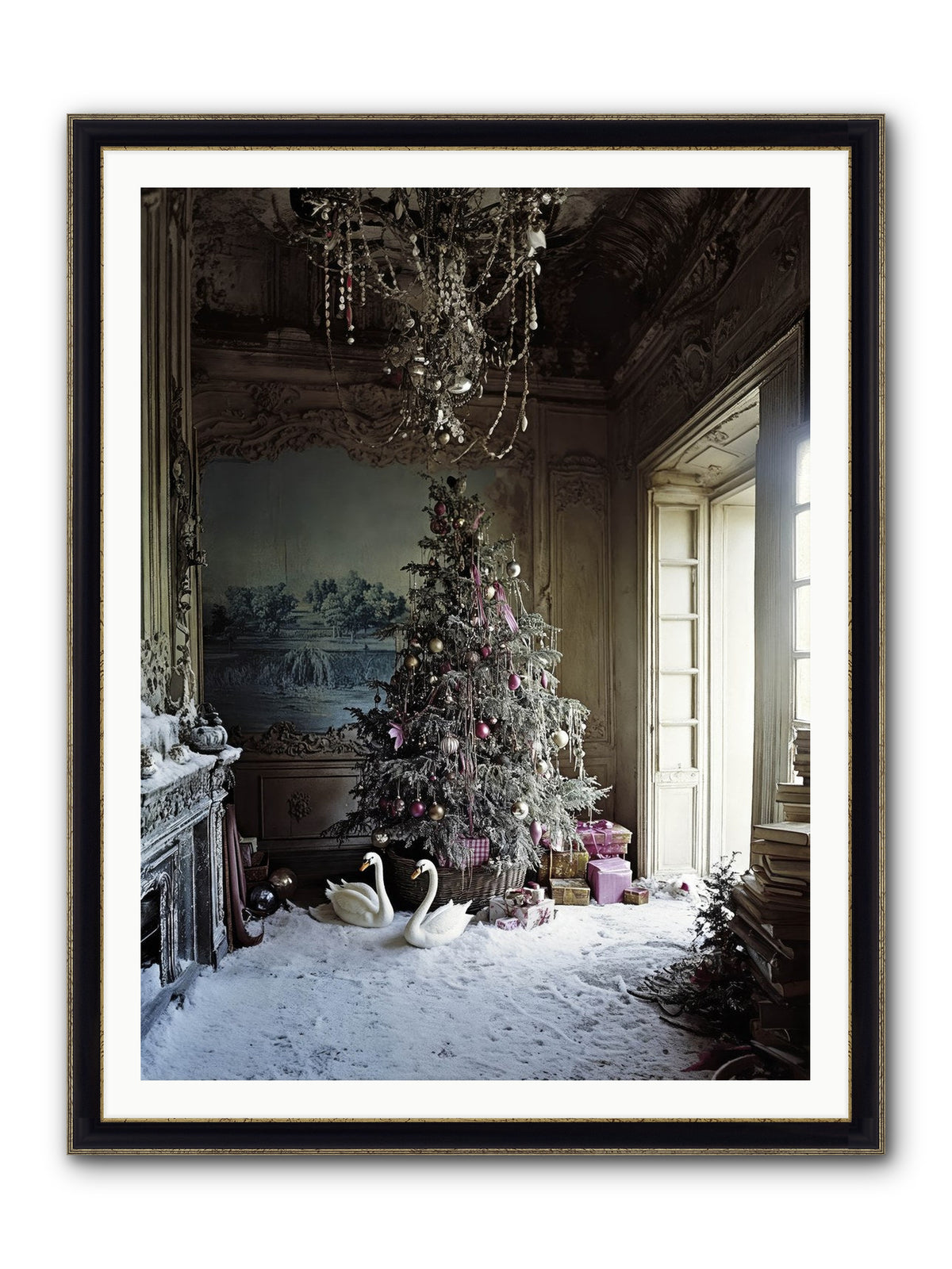 Dusted In Moonlight Miracles Framed Print - Black & Gold 36x48