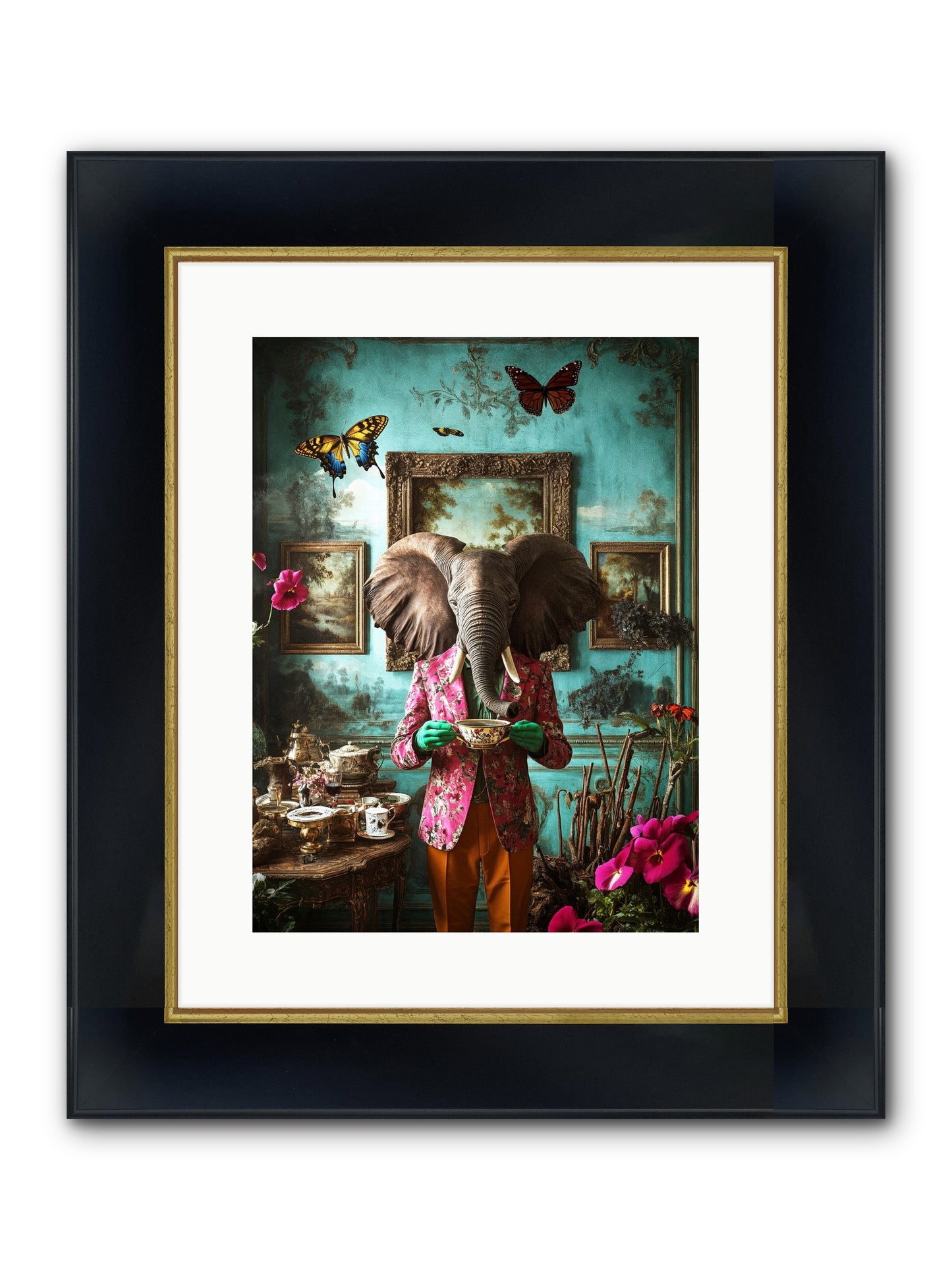 Earth Dreams Deeper Framed Print - Wide Black w/Gold 12x16