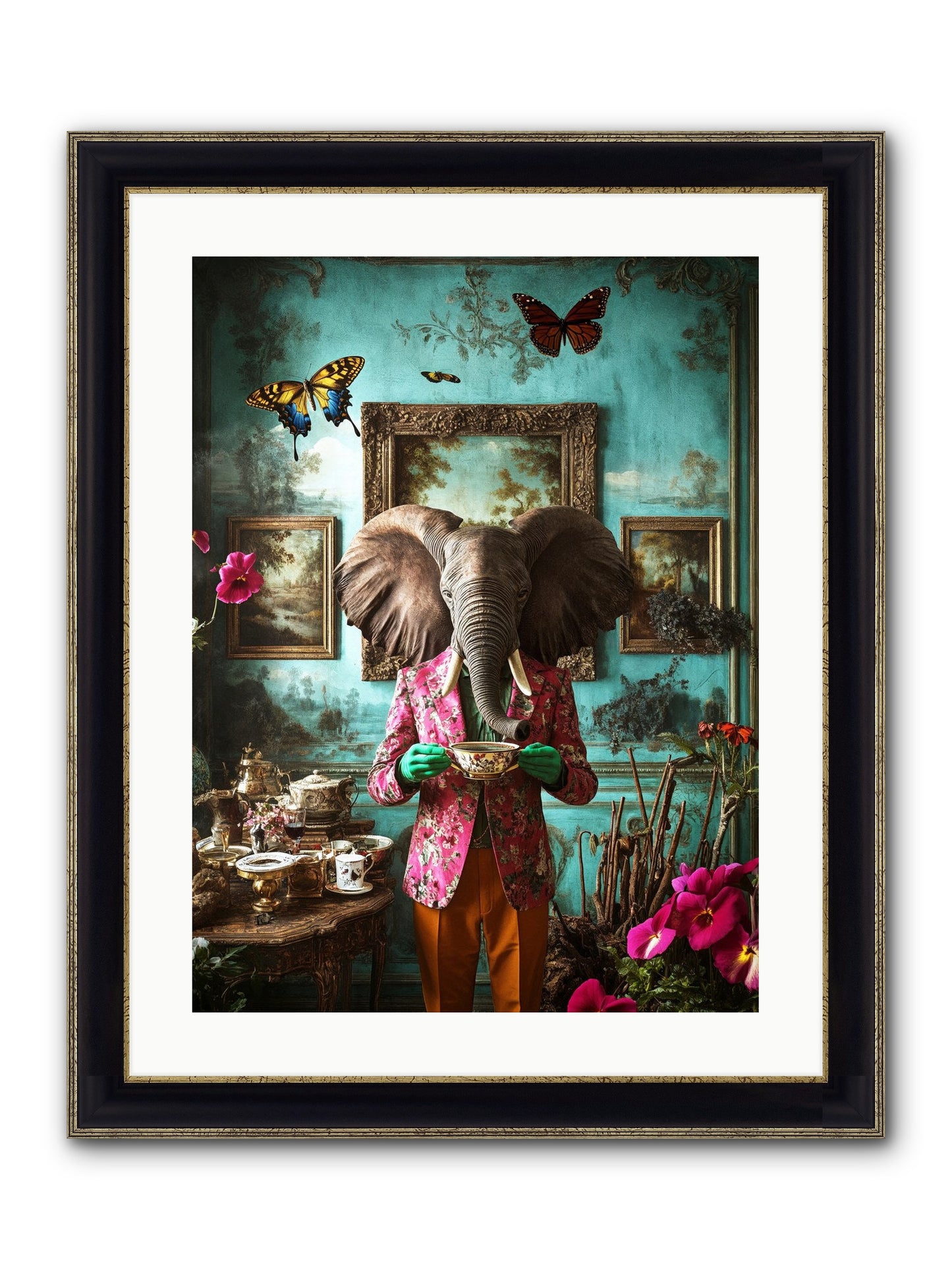 Earth Dreams Deeper Framed Print - Black & Gold 18x24