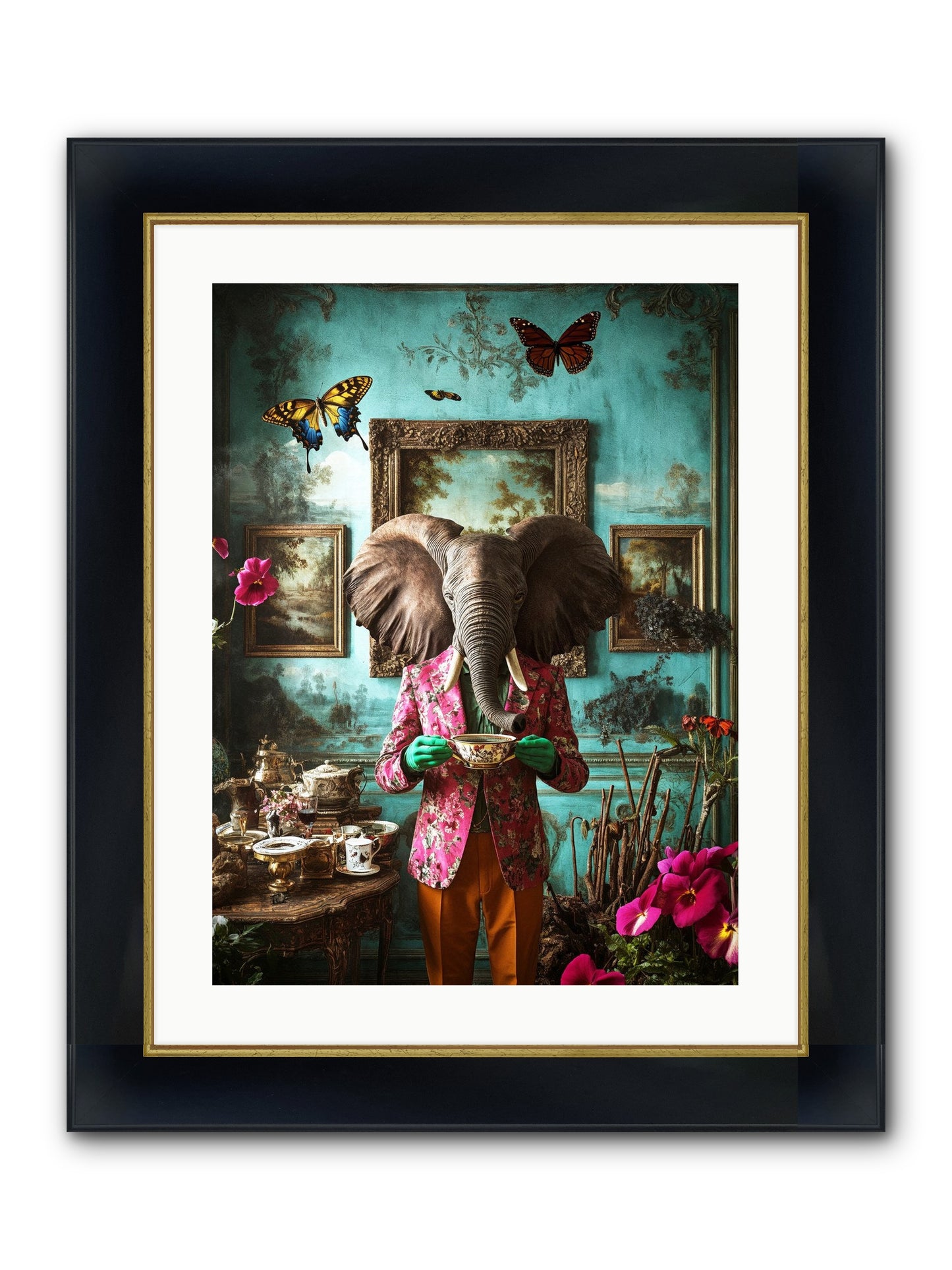 Earth Dreams Deeper Framed Print - Wide Black w/Gold 18x24