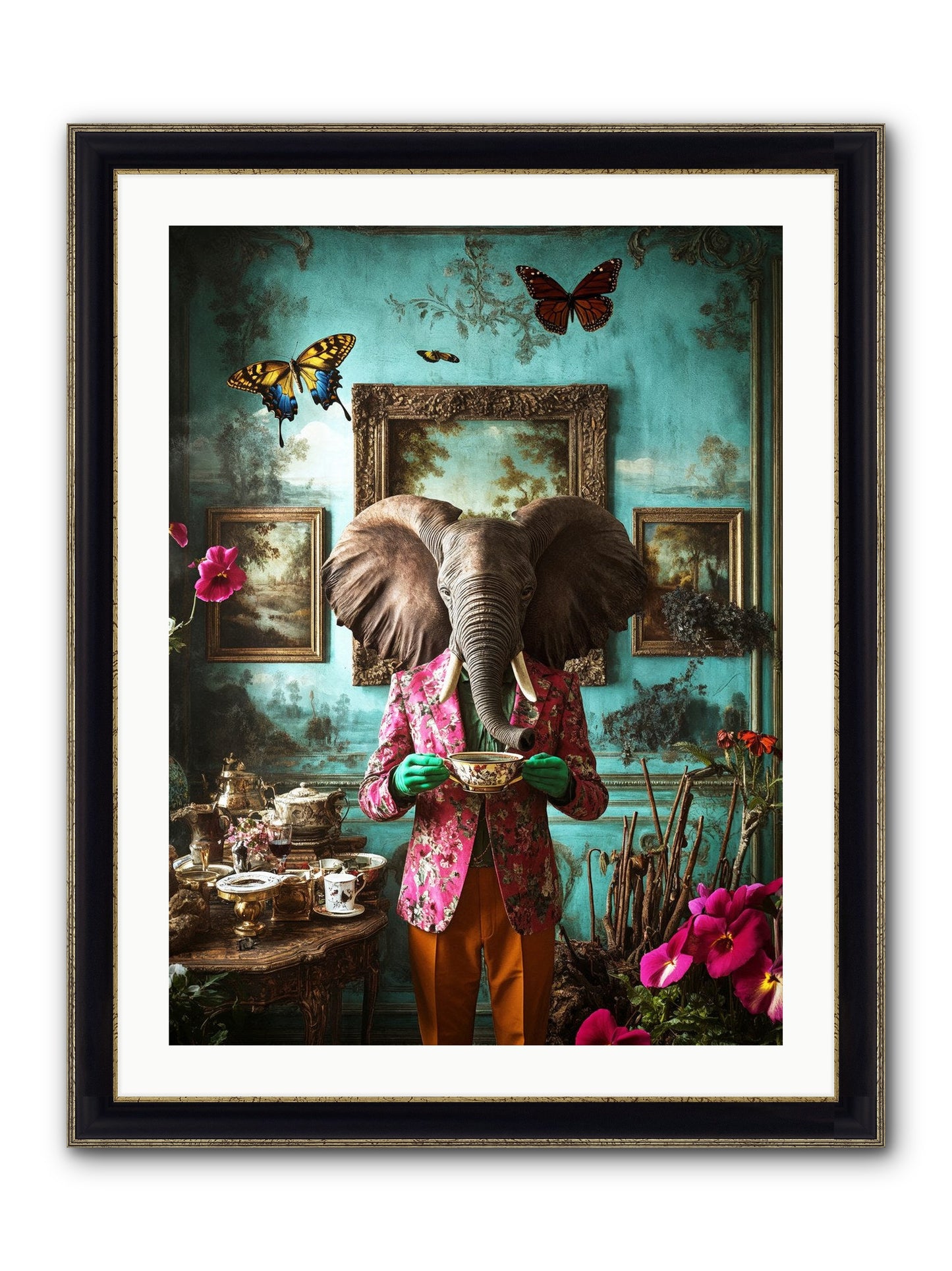 Earth Dreams Deeper Framed Print - Black & Gold 24x32