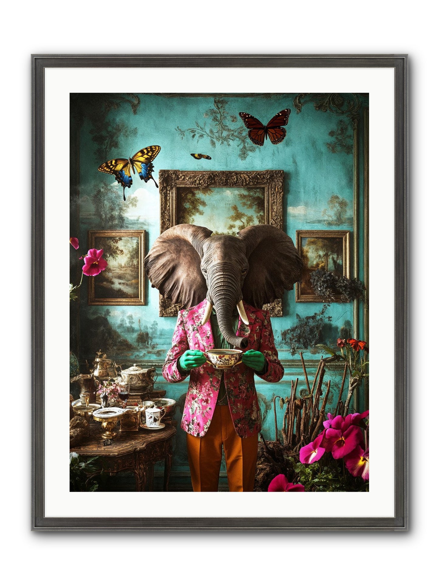 Earth Dreams Deeper Framed Print - Slimwoods Black/Silver 24x32