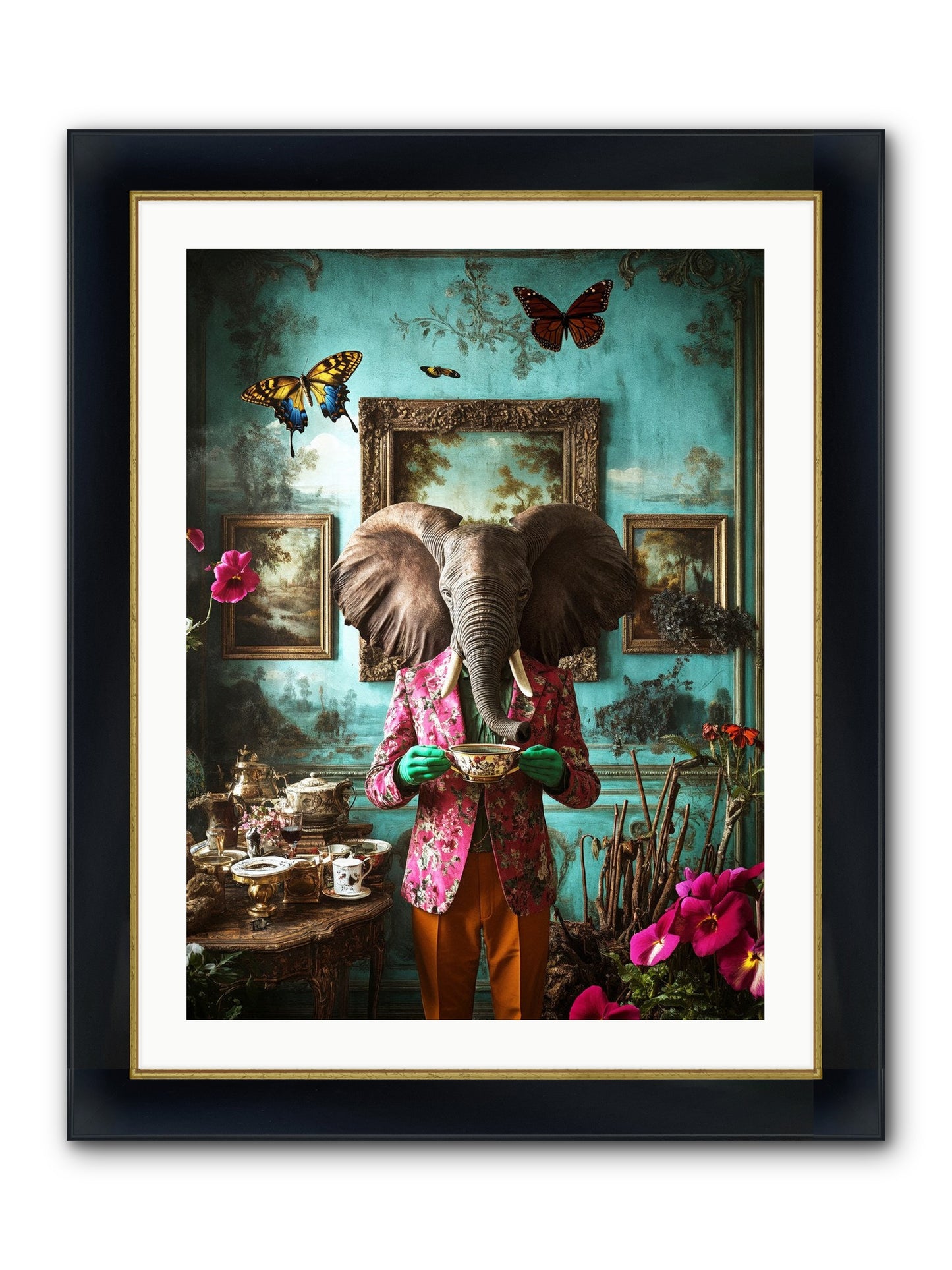 Earth Dreams Deeper Framed Print - Wide Black w/Gold 24x32