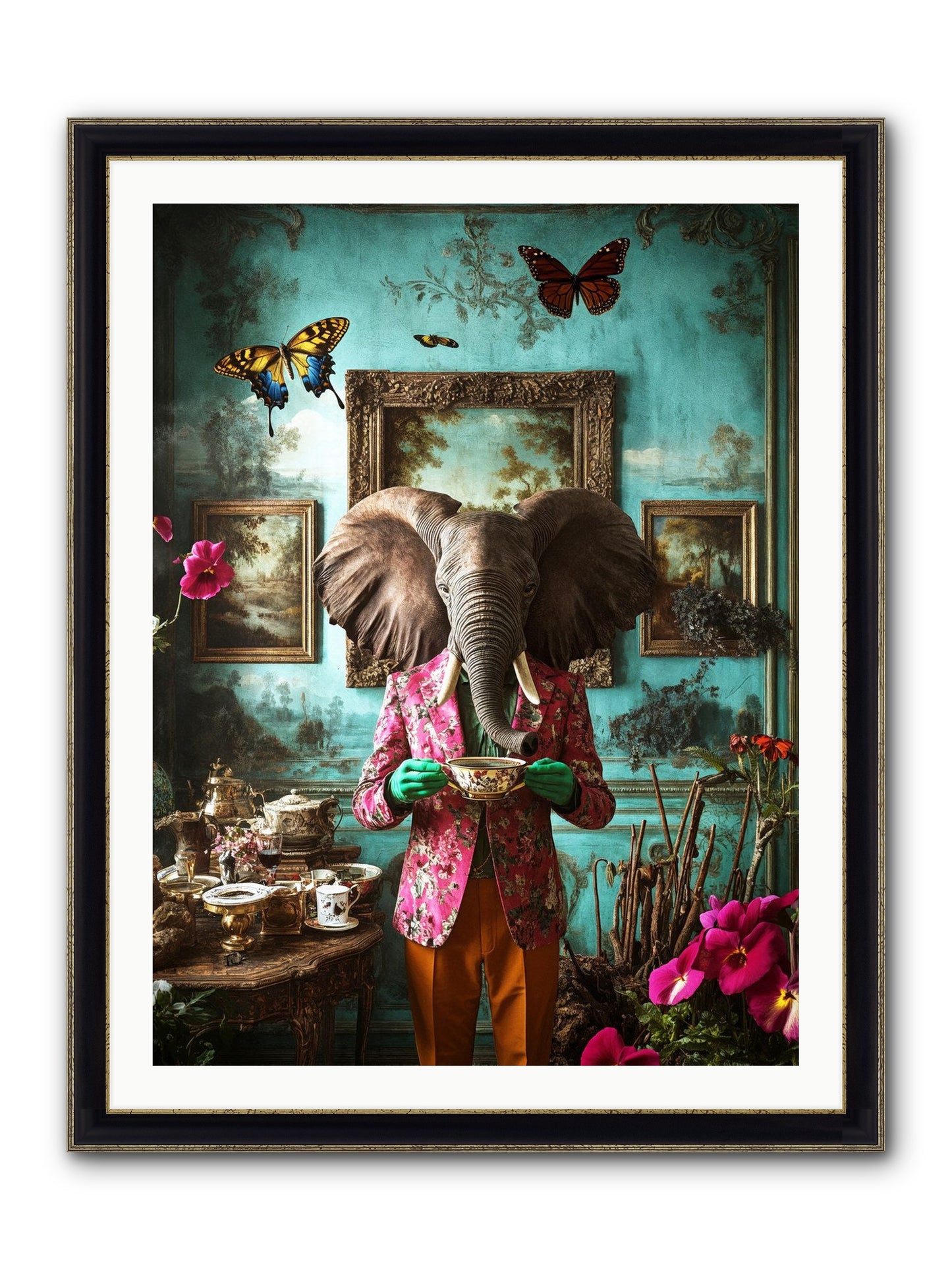 Earth Dreams Deeper Framed Print - Black & Gold 30x40