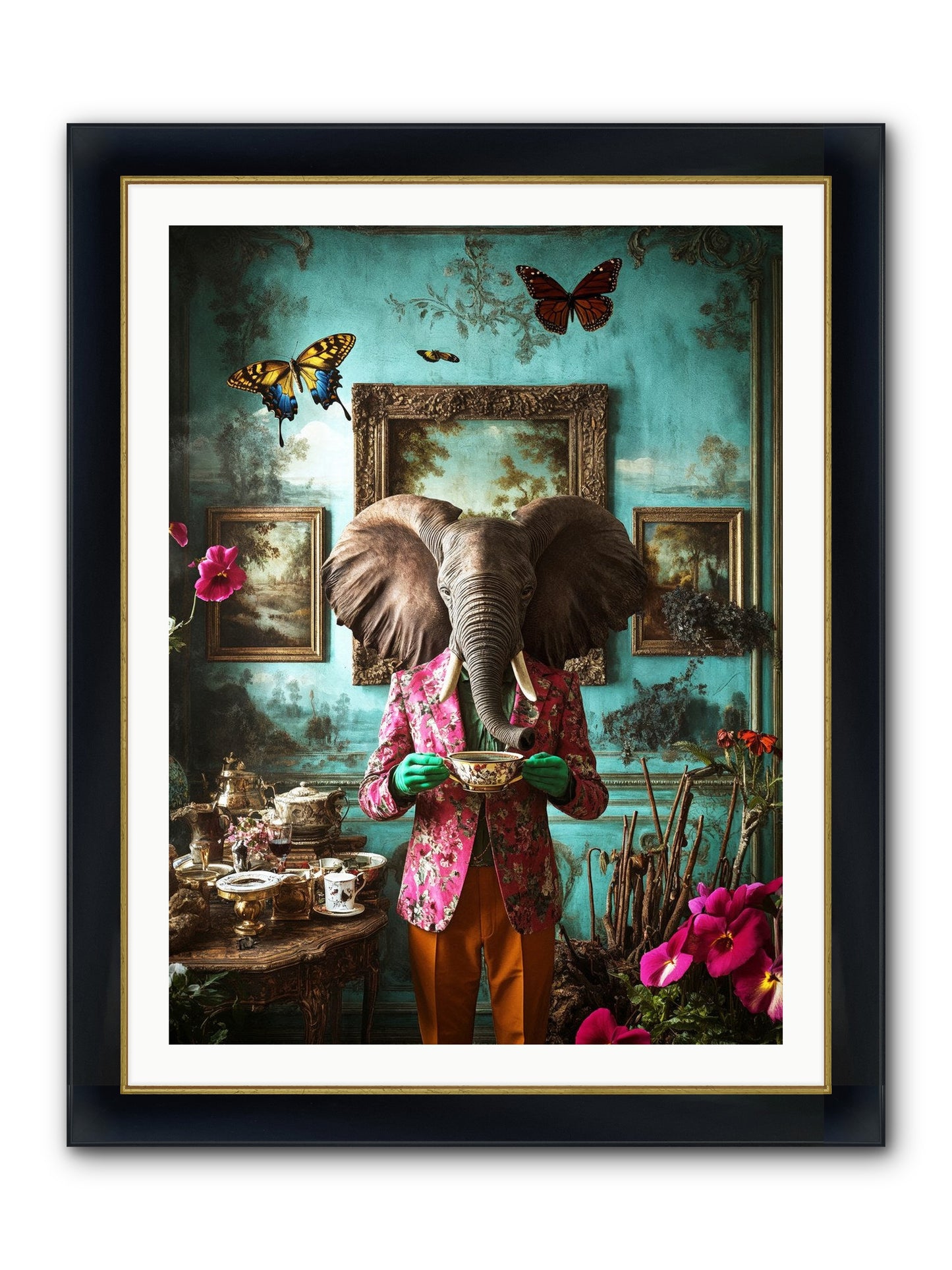 Earth Dreams Deeper Framed Print - Wide Black w/Gold 30x40