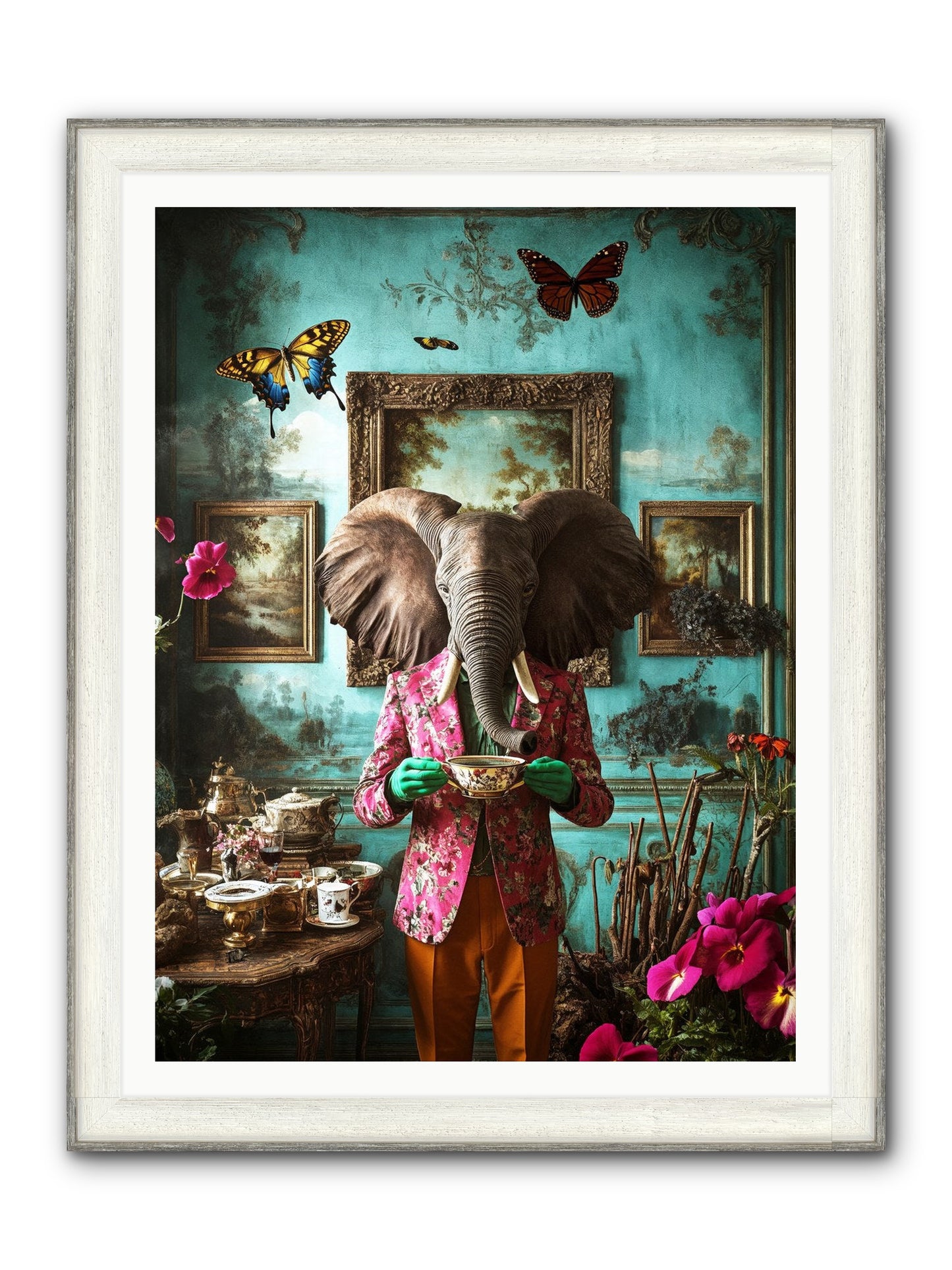 Earth Dreams Deeper Framed Print - Driftwood White 36x48