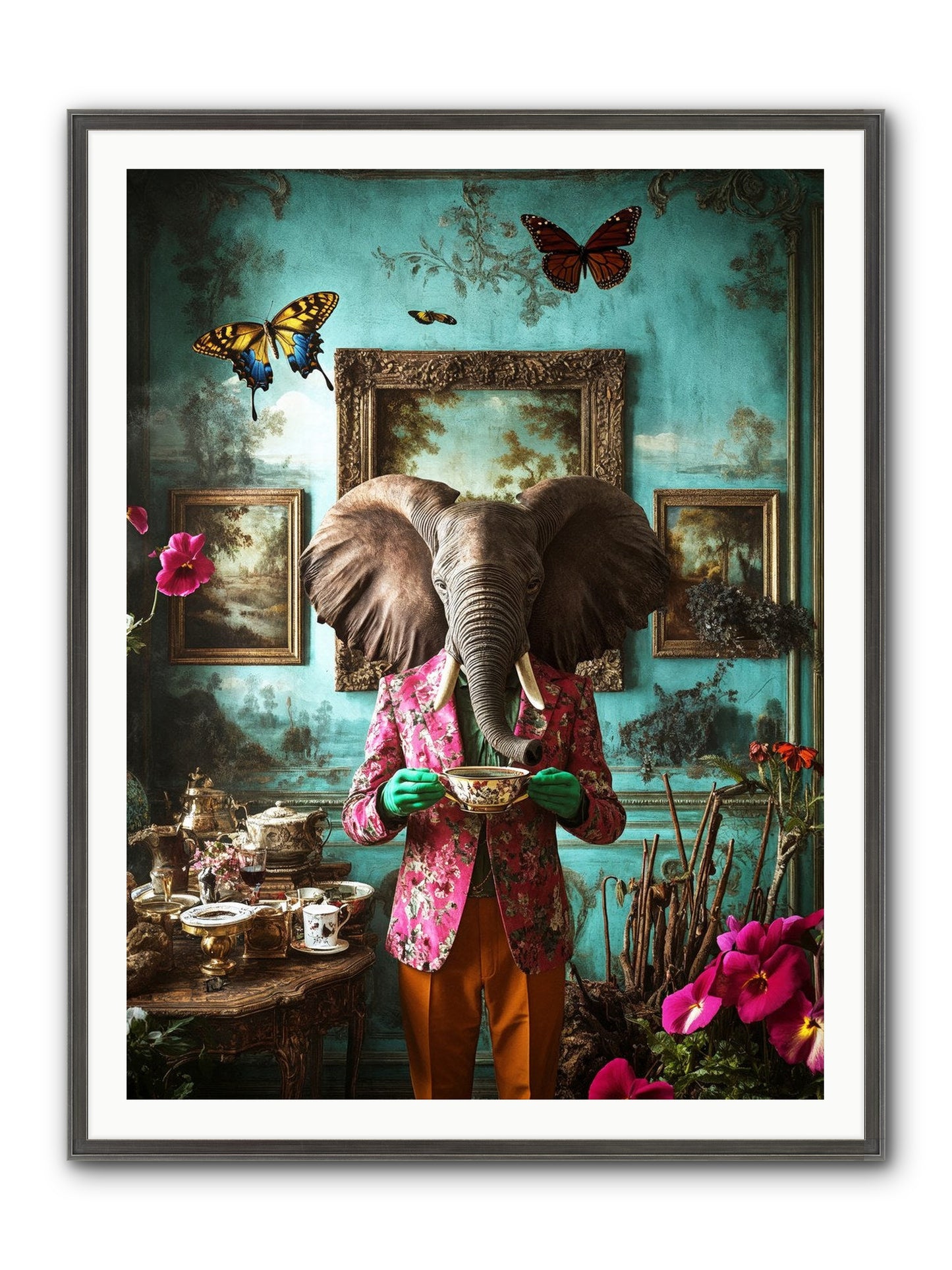 Earth Dreams Deeper Framed Print - Slimwoods Black/Silver 36x48